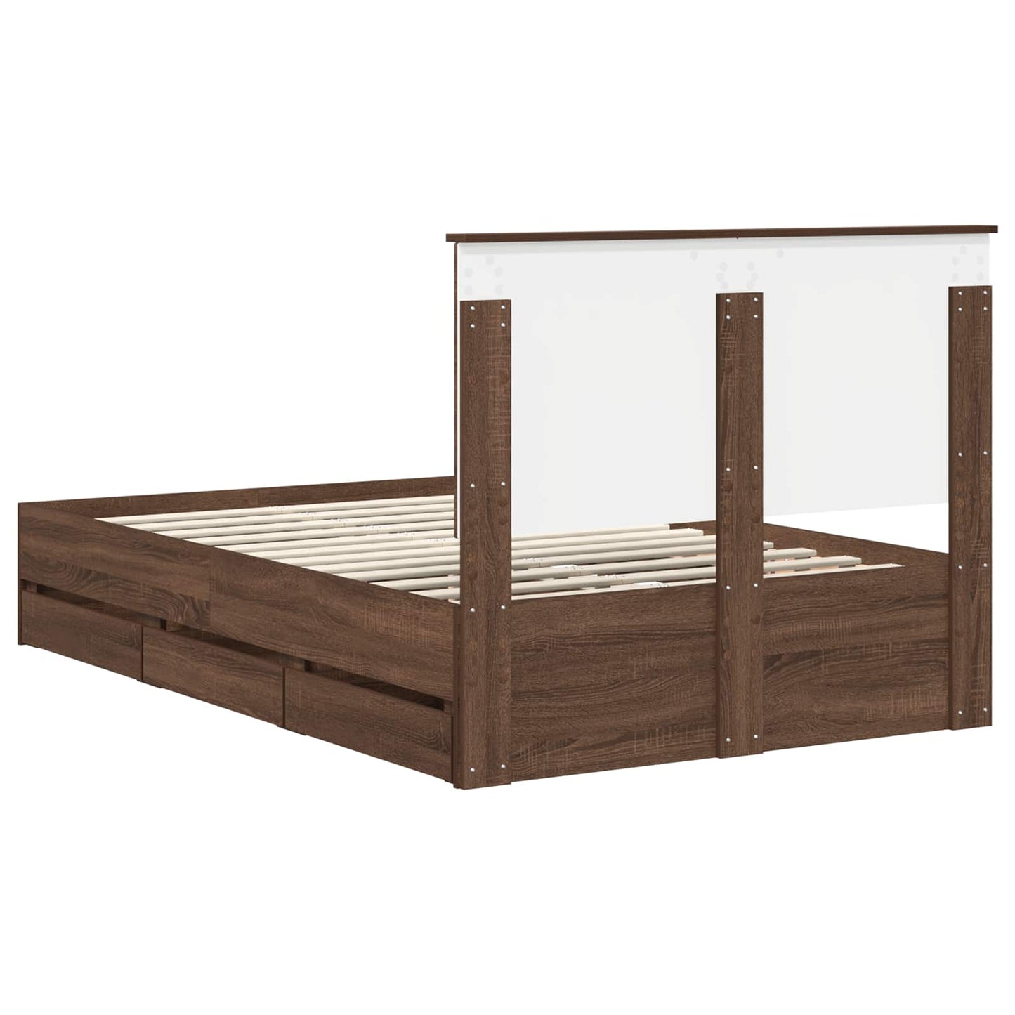 vidaXL Σκελετός Κρεβατιού Καφέ δρυς 120 x 190 cm Μηχανήματος Ξύλο