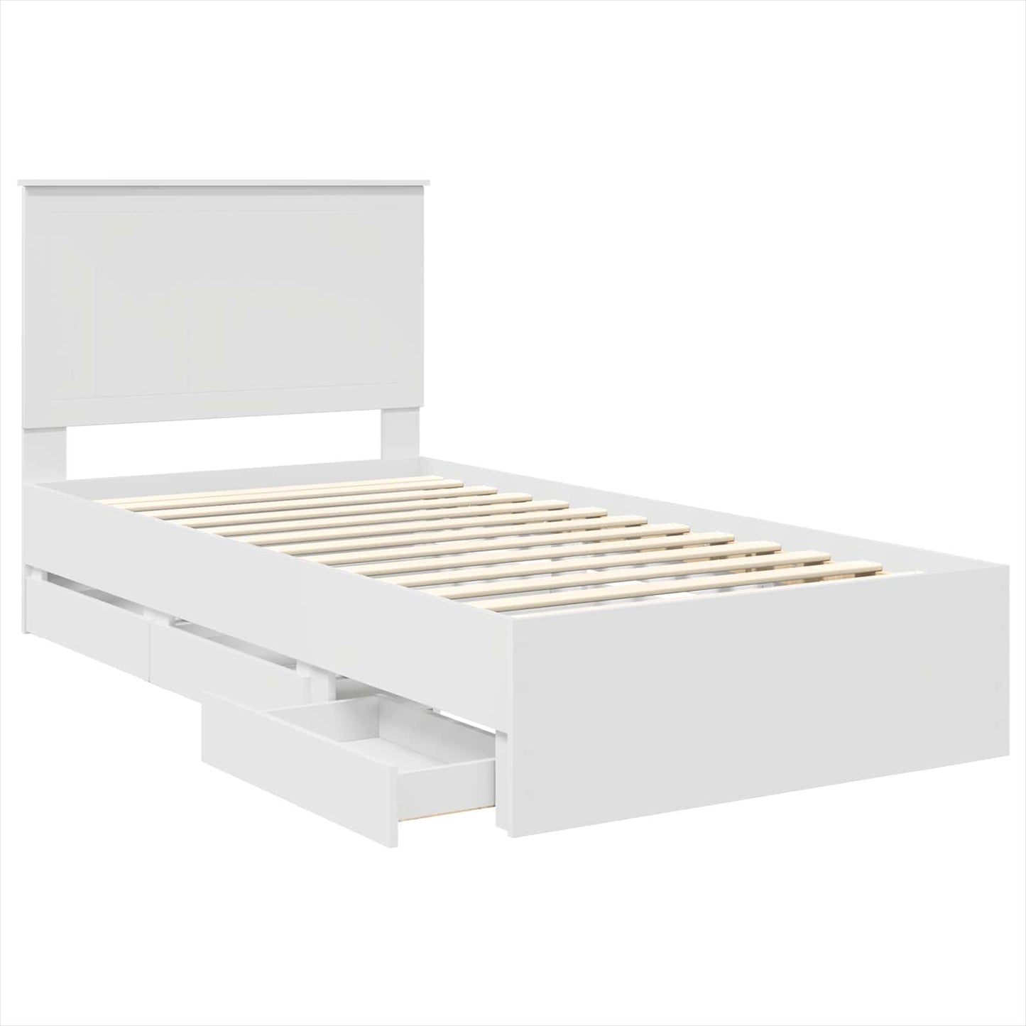 vidaXL Σκελετός Κρεβατιού Λευκό 100 x 200 cm Μηχανήματος Ξύλο