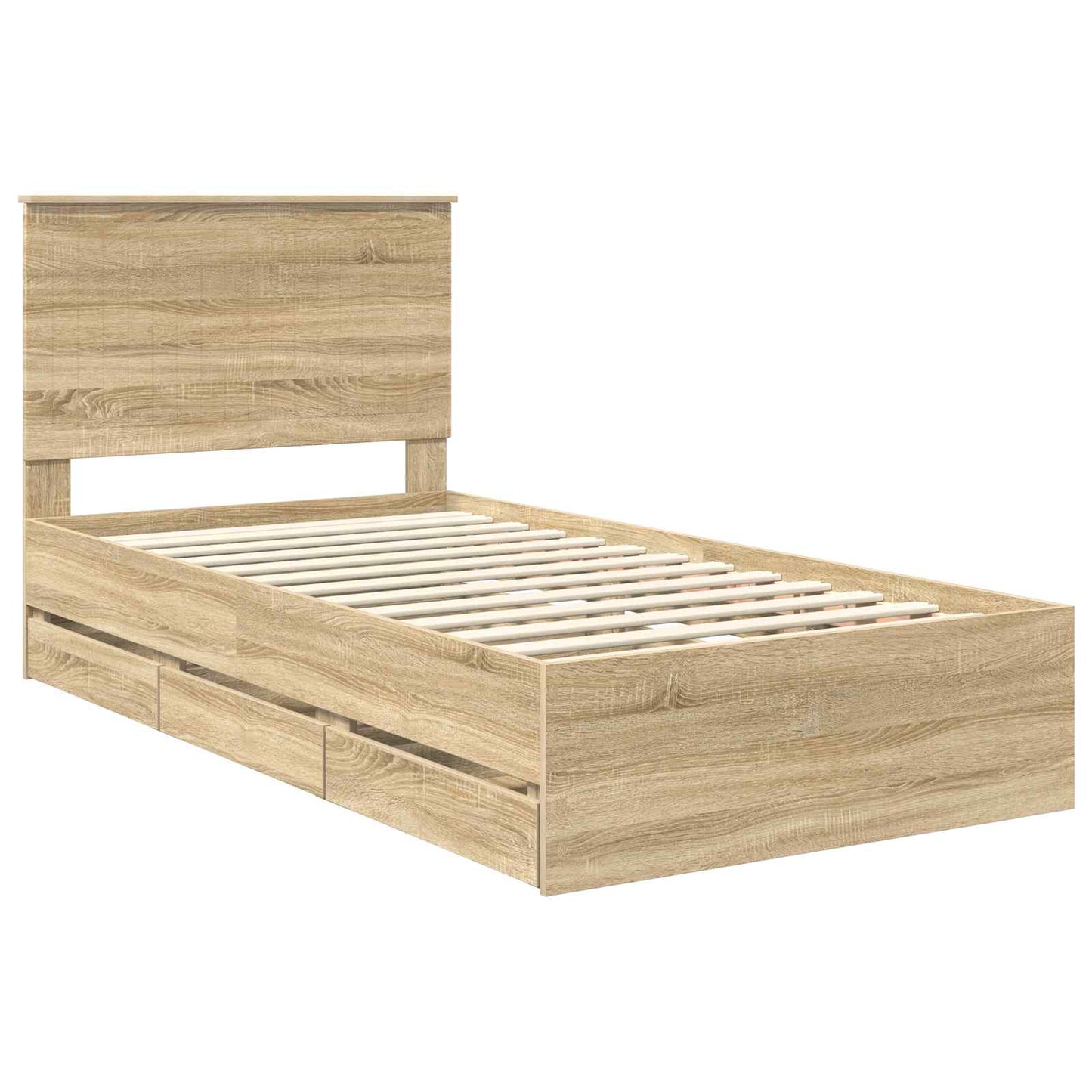 vidaXL Σκελετός Κρεβατιού Δρύς Sonoma 100 x 200 cm Μηχανήματος Ξύλο