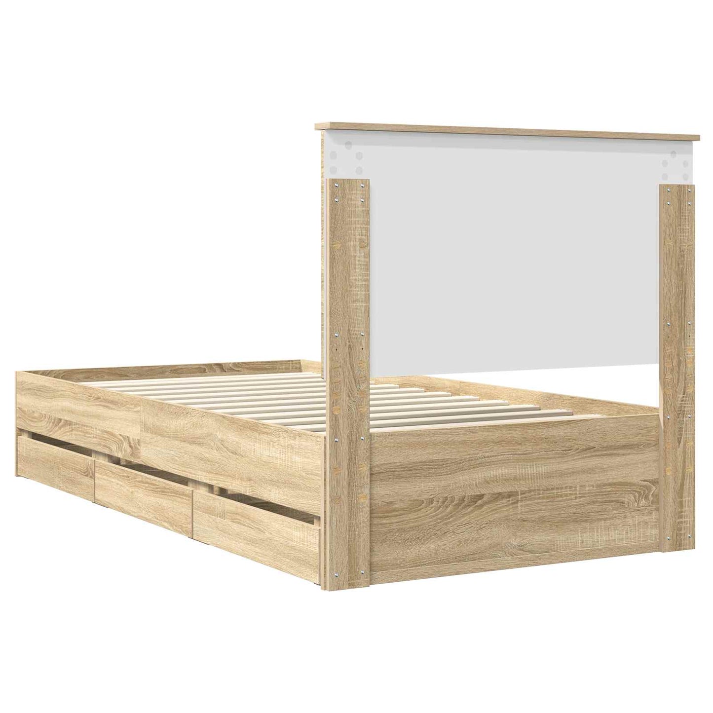 vidaXL Σκελετός Κρεβατιού Δρύς Sonoma 100 x 200 cm Μηχανήματος Ξύλο