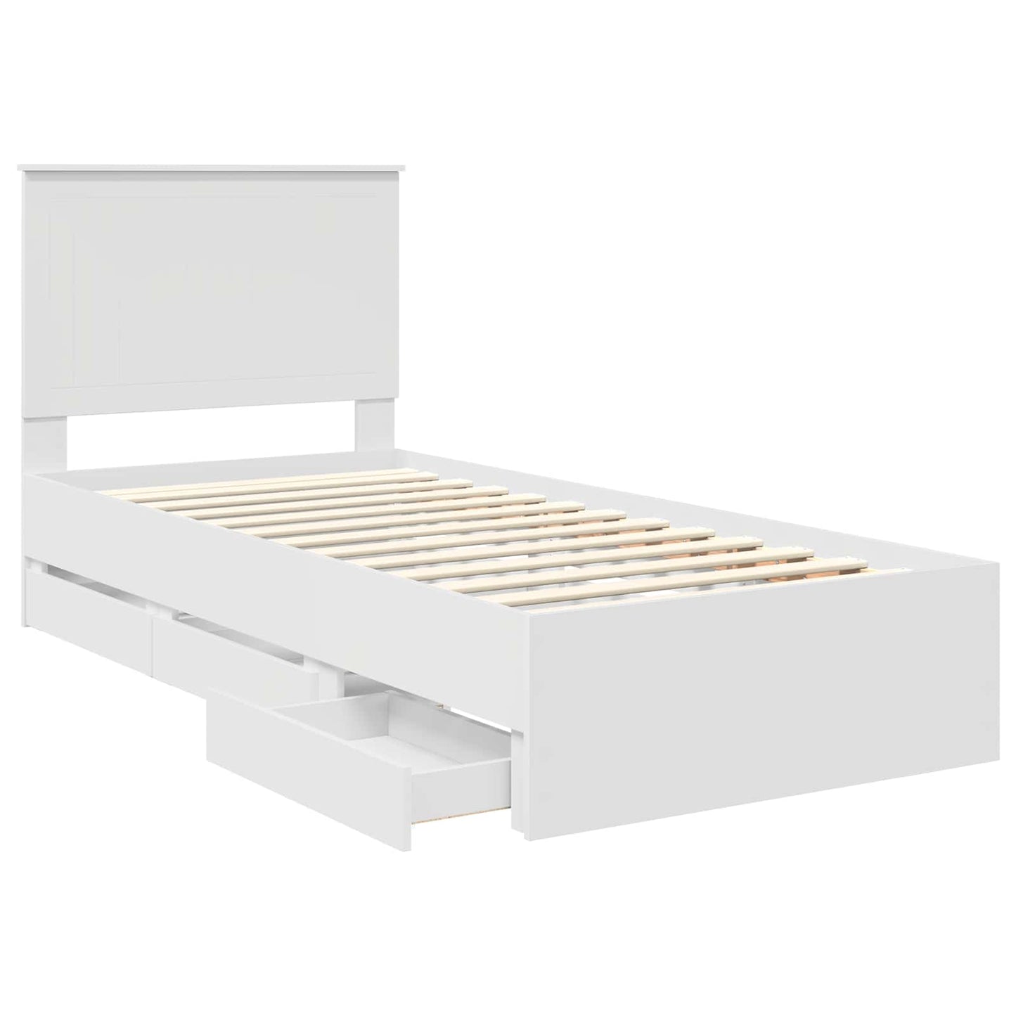 vidaXL Σκελετός Κρεβατιού Λευκό 90 x 200 cm Μηχανήματος Ξύλο
