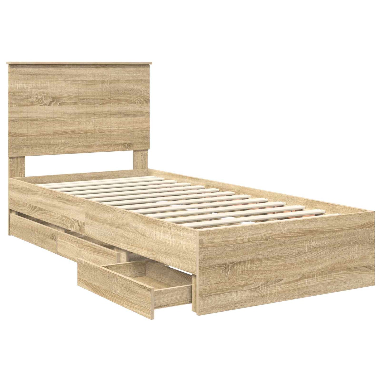 vidaXL Σκελετός Κρεβατιού Δρύς Sonoma 90 x 200 cm Μηχανήματος Ξύλο