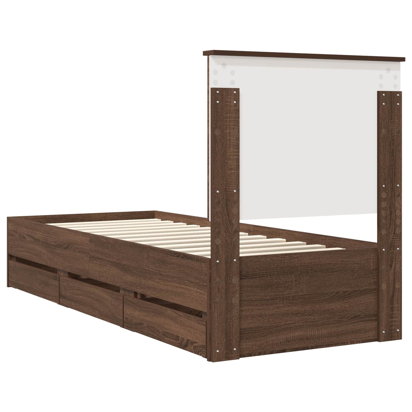 vidaXL Σκελετός Κρεβατιού Καφέ δρυς 75 x 190 cm Μηχανήματος Ξύλο