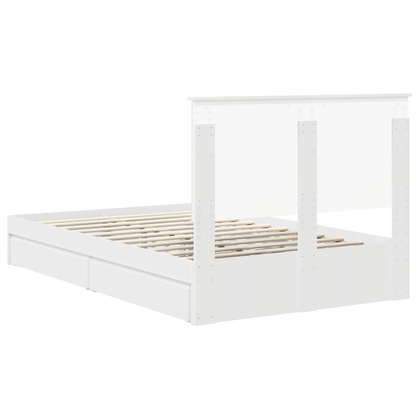 vidaXL Κρεβάτι Αποθήκης Λευκό 120 x 190 cm Επεξεργασμένο ξύλο