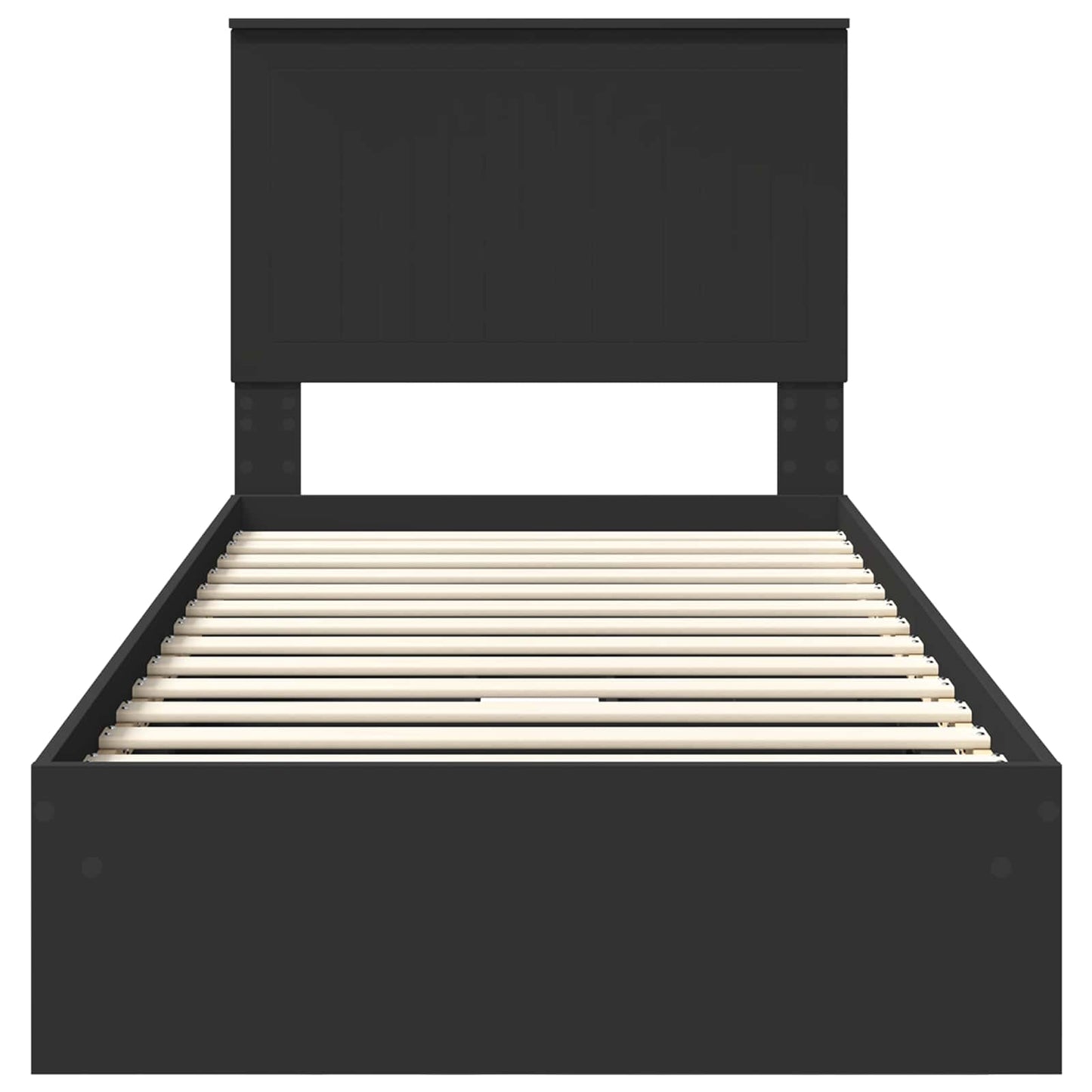 vidaXL Κρεβάτι Αποθήκης Μαύρο 90 x 190 cm Επεξεργασμένο ξύλο