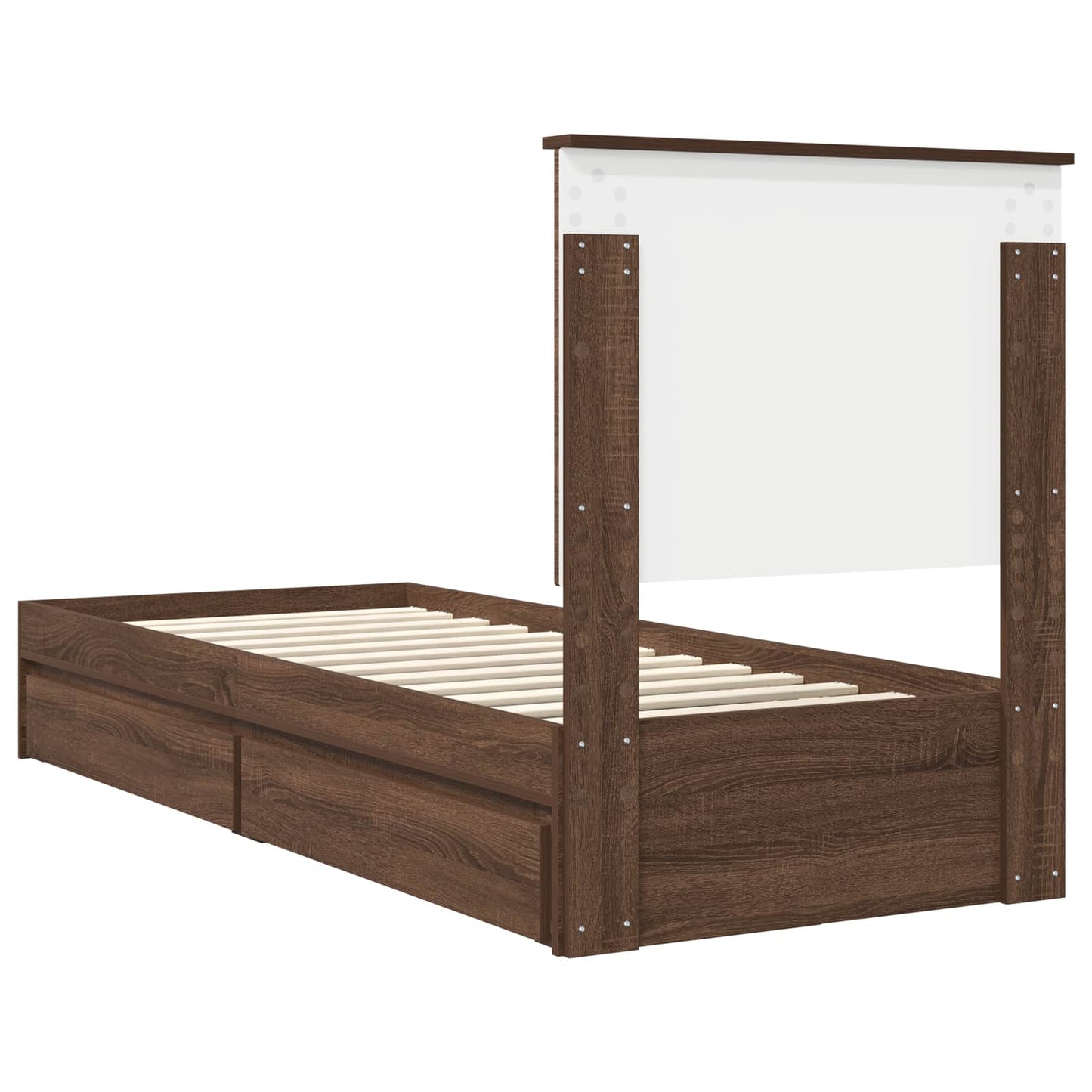 vidaXL Κρεβάτι Αποθήκης Καφέ δρυς 75 x 190 cm Επεξεργασμένο ξύλο