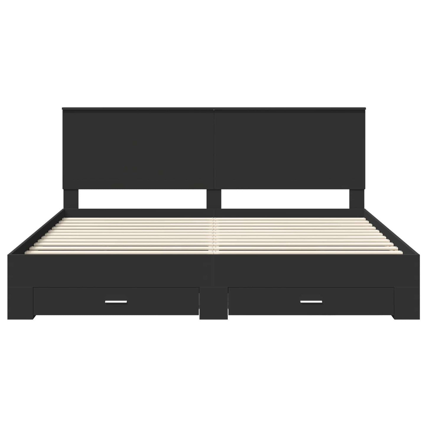 vidaXL Σκελετός Κρεβατιού με κεφαλάρι Μαύρο και Ασημί 200 x 200 cm