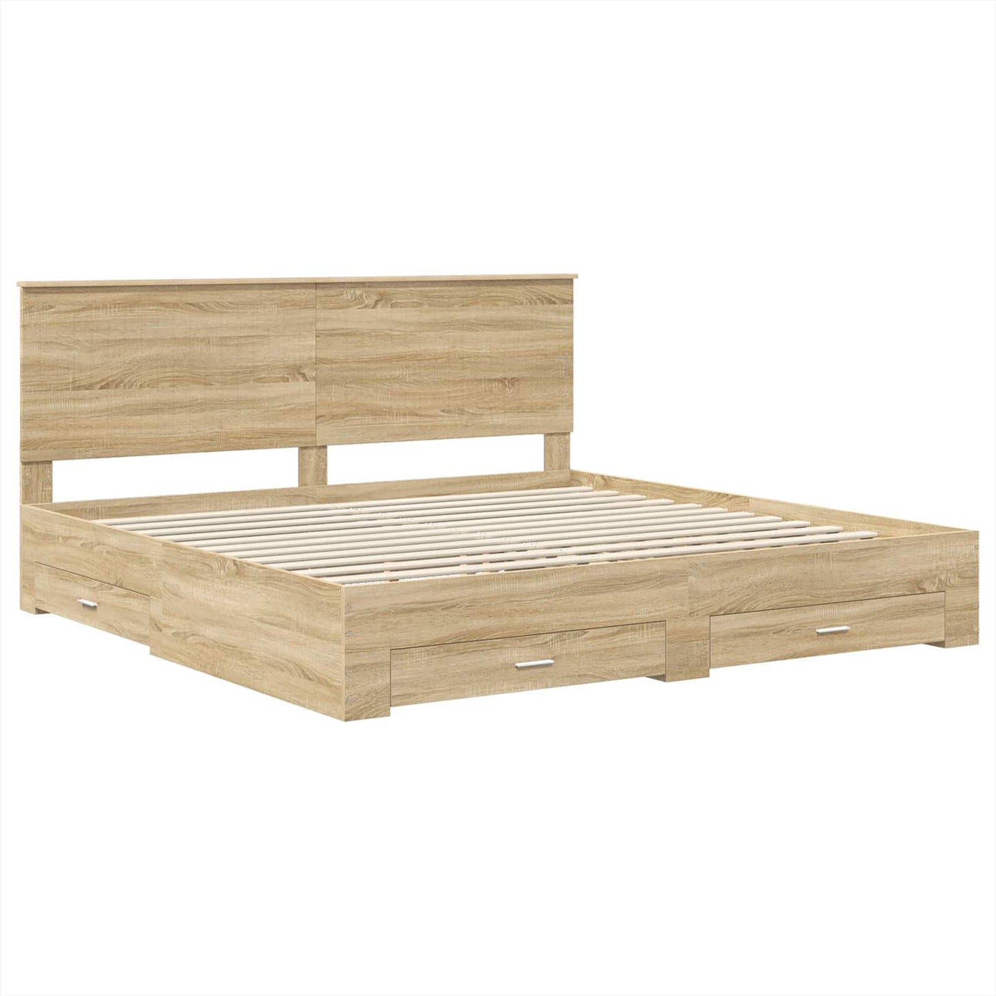 vidaXL Σκελετός Κρεβατιού Δρύς Sonoma 200 x 200 cm Επεξεργασμένο ξύλο