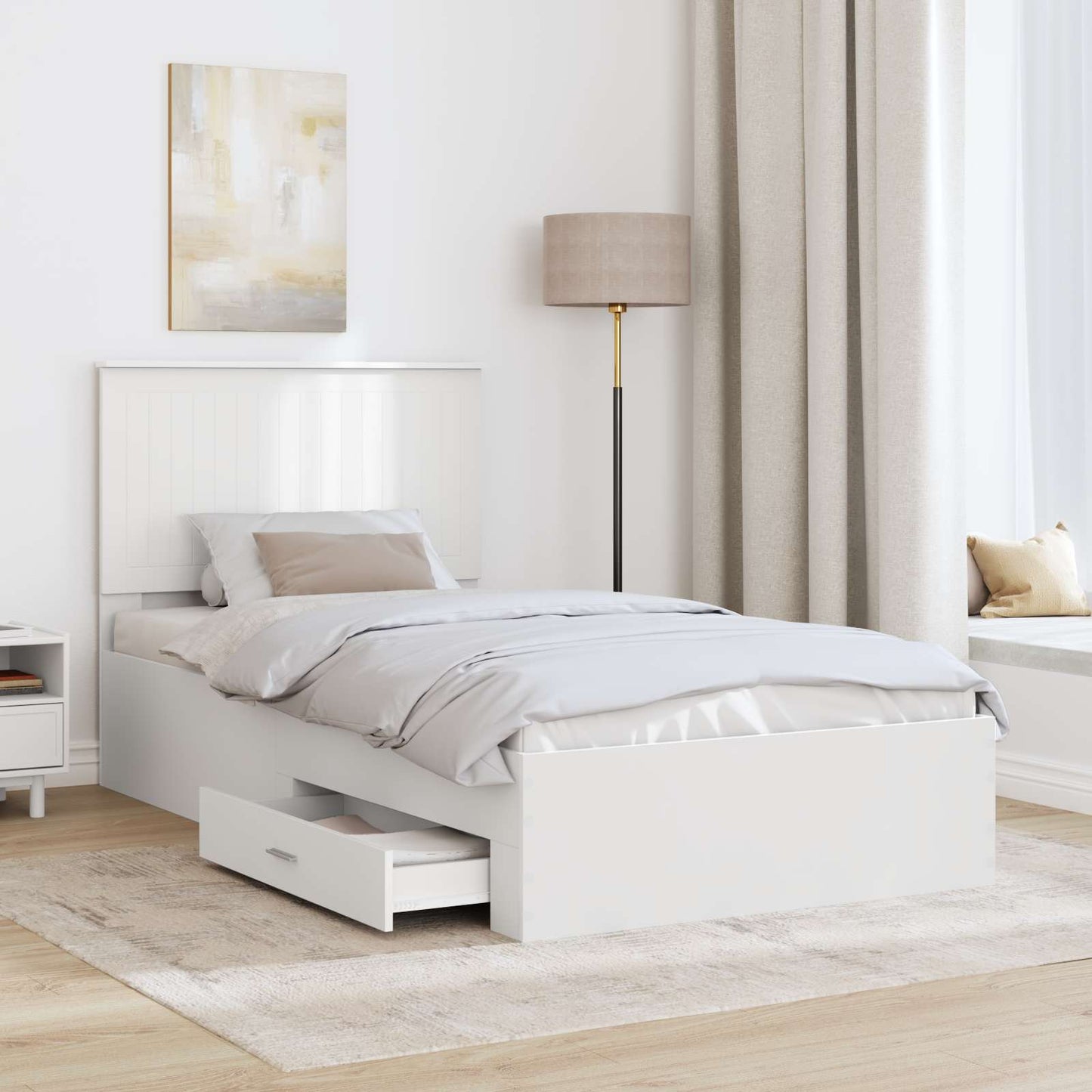 vidaXL Σκελετός Κρεβατιού Λευκό 100 x 200 cm Επεξεργασμένο ξύλο