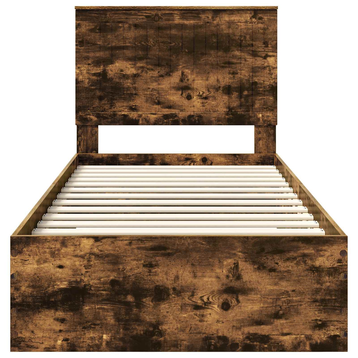 vidaXL Σκελετός Κρεβατιού Καπνιστό Δρύς 90 x 200 cm Επεξεργασμένο ξύλο