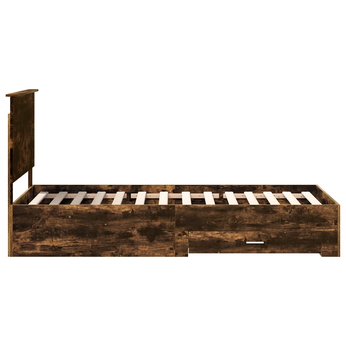 vidaXL Σκελετός Κρεβατιού Καπνιστό Δρύς 90 x 200 cm Επεξεργασμένο ξύλο