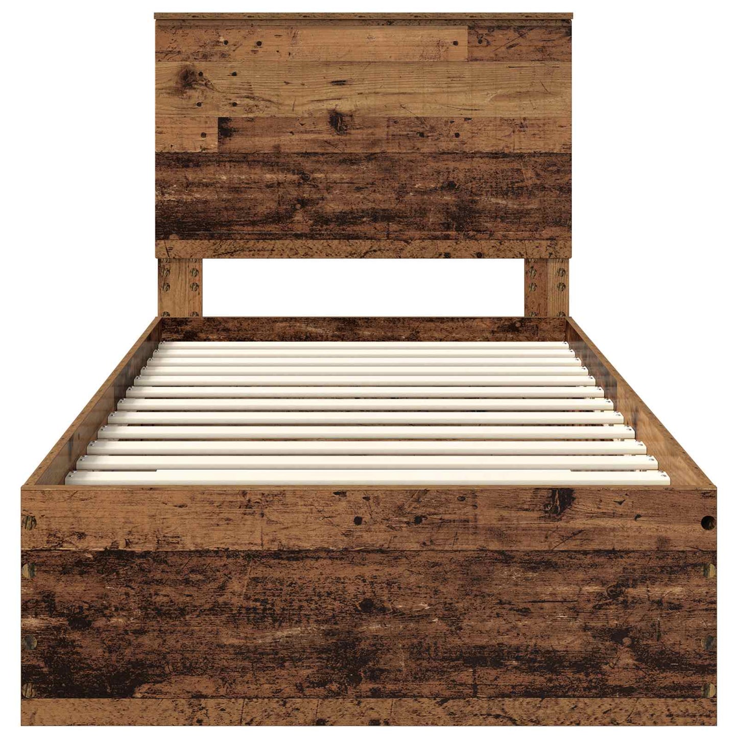 vidaXL Σκελετός Κρεβατιού Παλιό ξύλο 90 x 200 cm Επεξεργασμένο ξύλο
