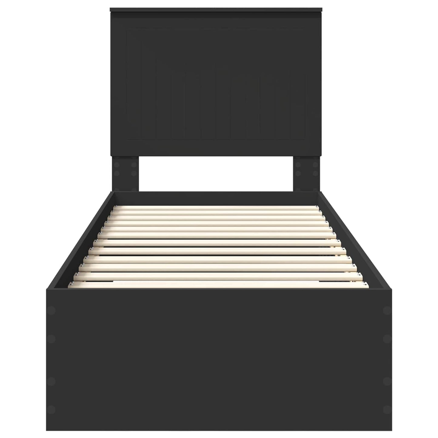 vidaXL Σκελετός Κρεβατιού με κεφαλάρι Μαύρο και Ασημί 75 x 190 cm