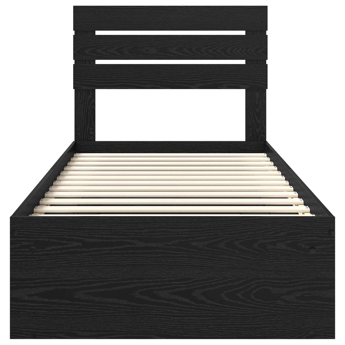 vidaXL Σκελετός Κρεβατιού Μαύρο 90 x 190 cm Στερεά ξυλεία πεύκου