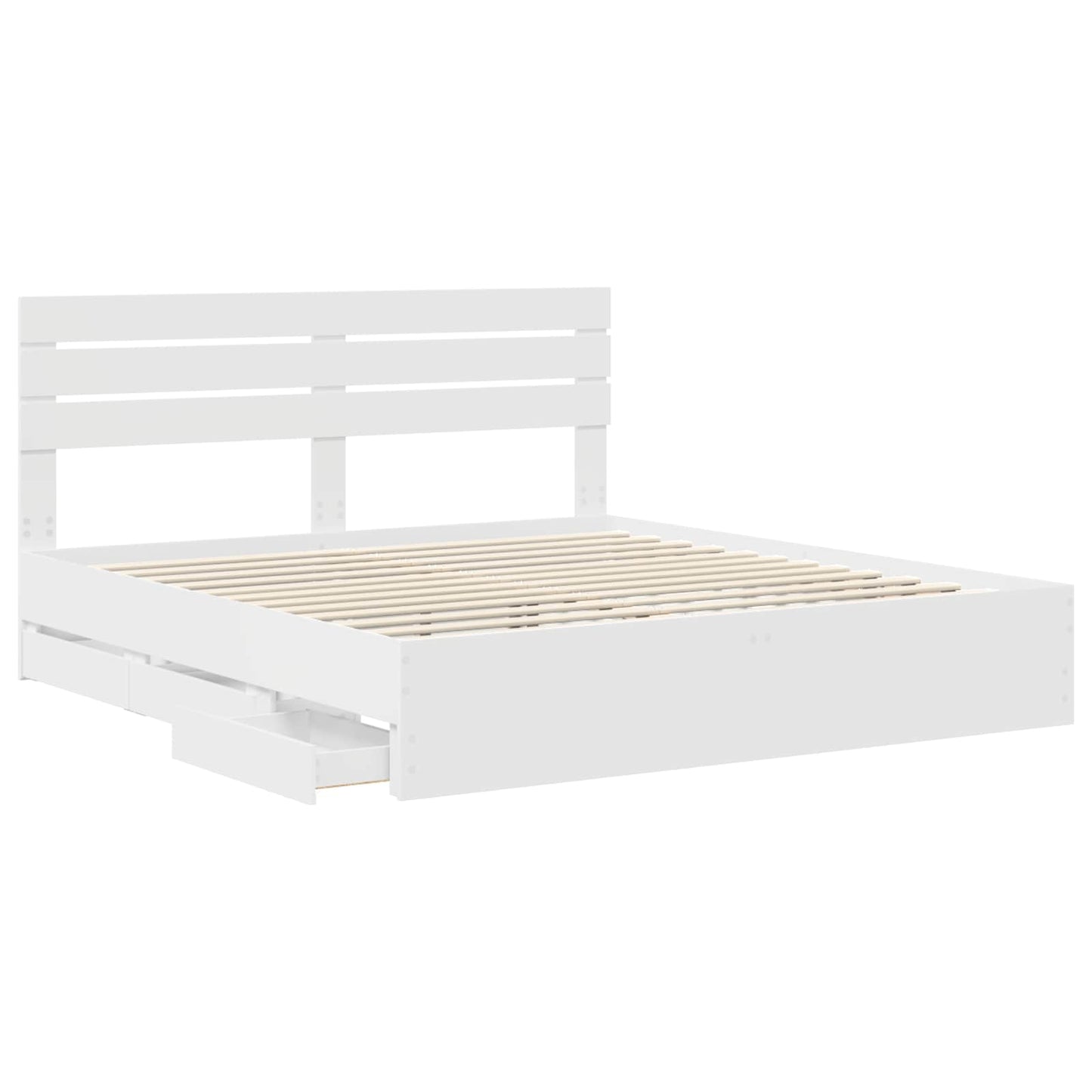 vidaXL Σκελετός Κρεβατιού Λευκό 180 x 200 cm Μηχανήματος Ξύλο