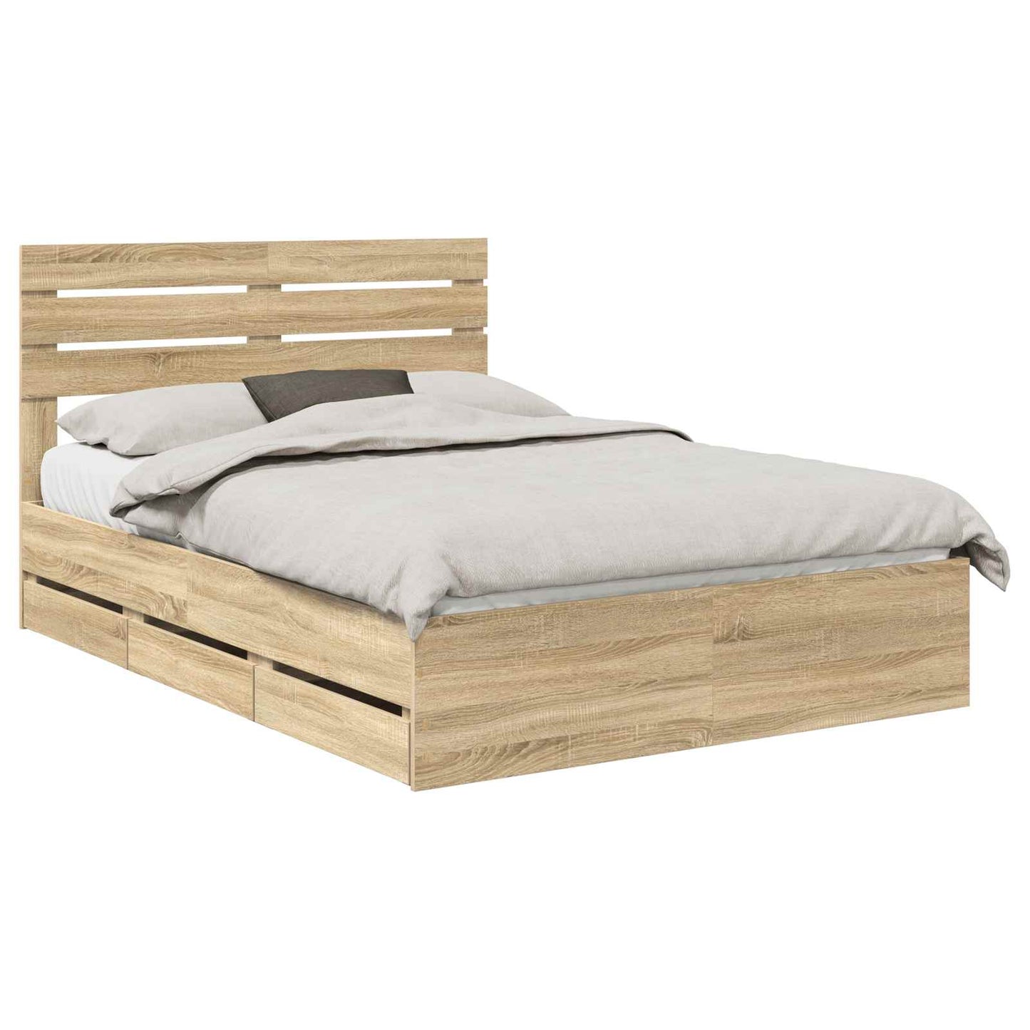 vidaXL Σκελετός Κρεβατιού Δρύς Sonoma 160 x 200 cm Μηχανήματος Ξύλο