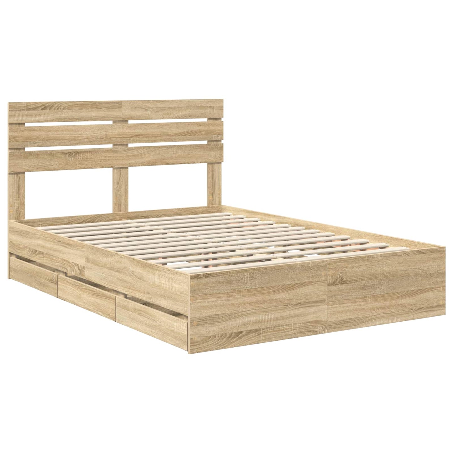 vidaXL Σκελετός Κρεβατιού Δρύς Sonoma 160 x 200 cm Μηχανήματος Ξύλο