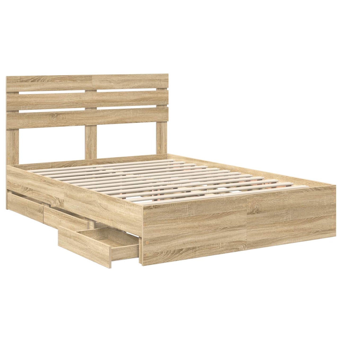 vidaXL Σκελετός Κρεβατιού Δρύς Sonoma 160 x 200 cm Μηχανήματος Ξύλο