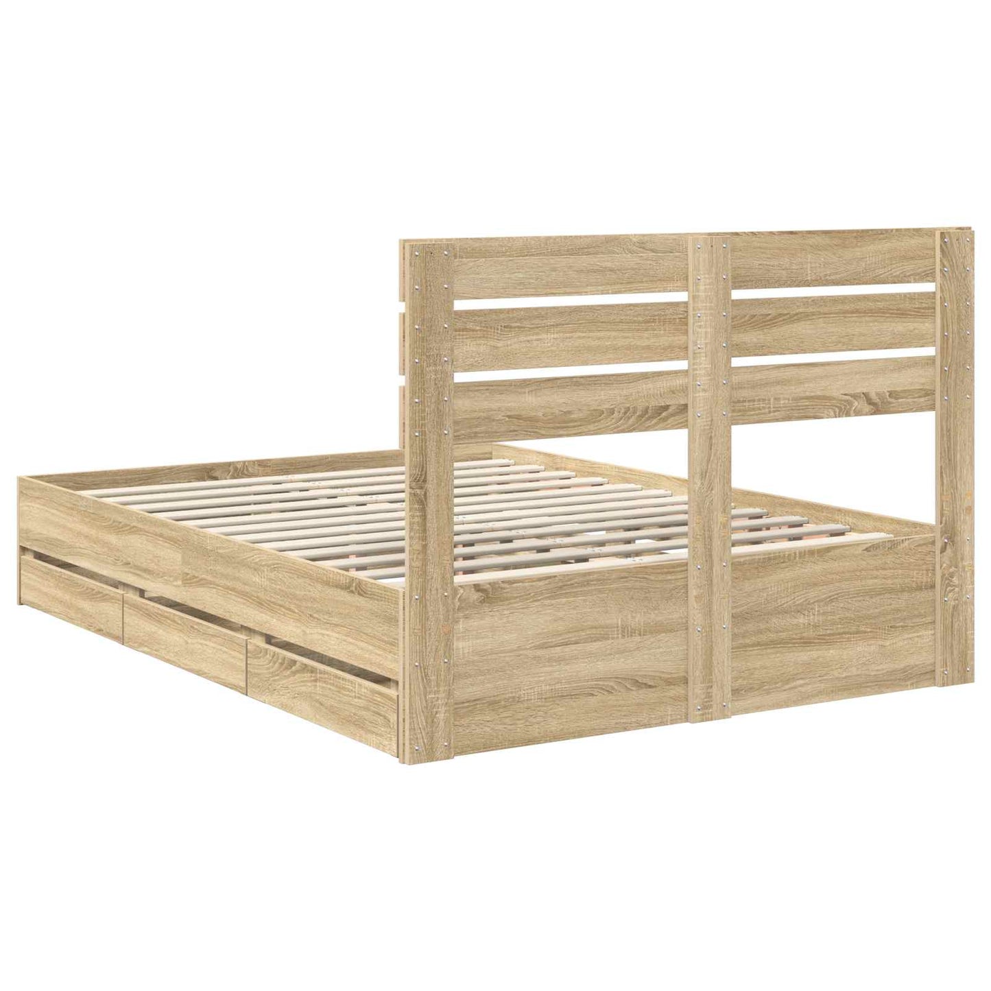 vidaXL Σκελετός Κρεβατιού Δρύς Sonoma 160 x 200 cm Μηχανήματος Ξύλο
