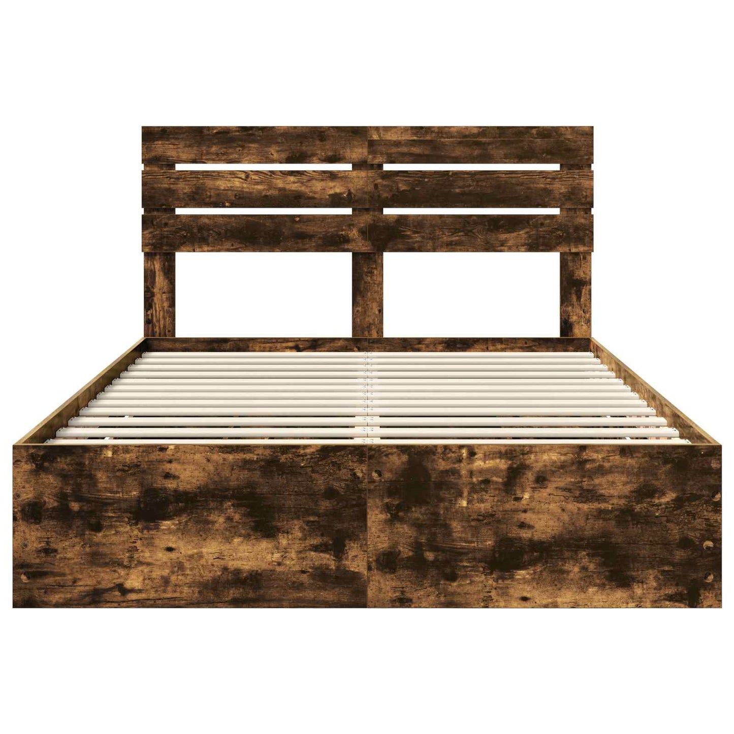 vidaXL Σκελετός Κρεβατιού Καπνιστό Δρύς 160 x 200 cm Μηχανήματος Ξύλο