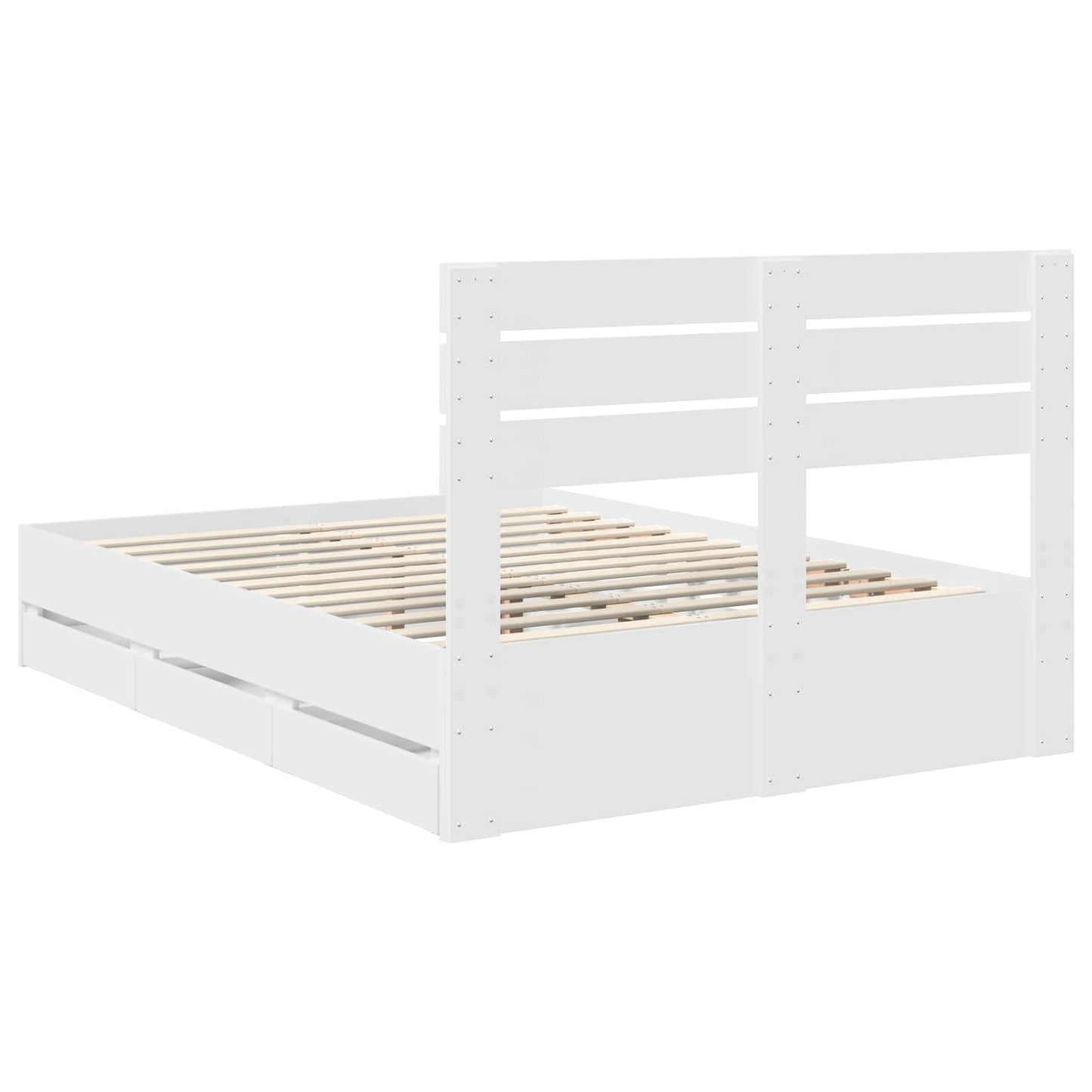 vidaXL Σκελετός Κρεβατιού Λευκό 150 x 200 cm Μηχανήματος Ξύλο