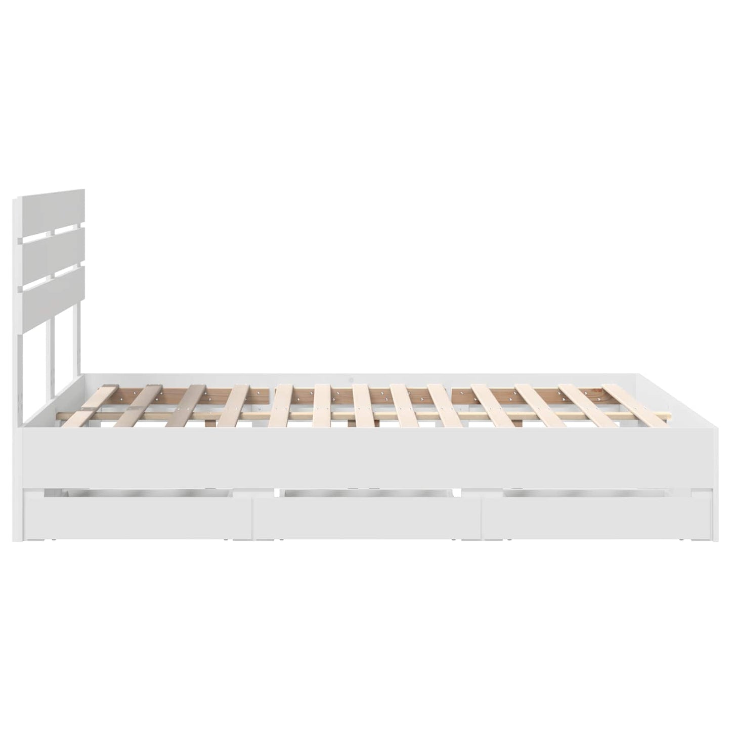 vidaXL Σκελετός Κρεβατιού Λευκό 150 x 200 cm Μηχανήματος Ξύλο