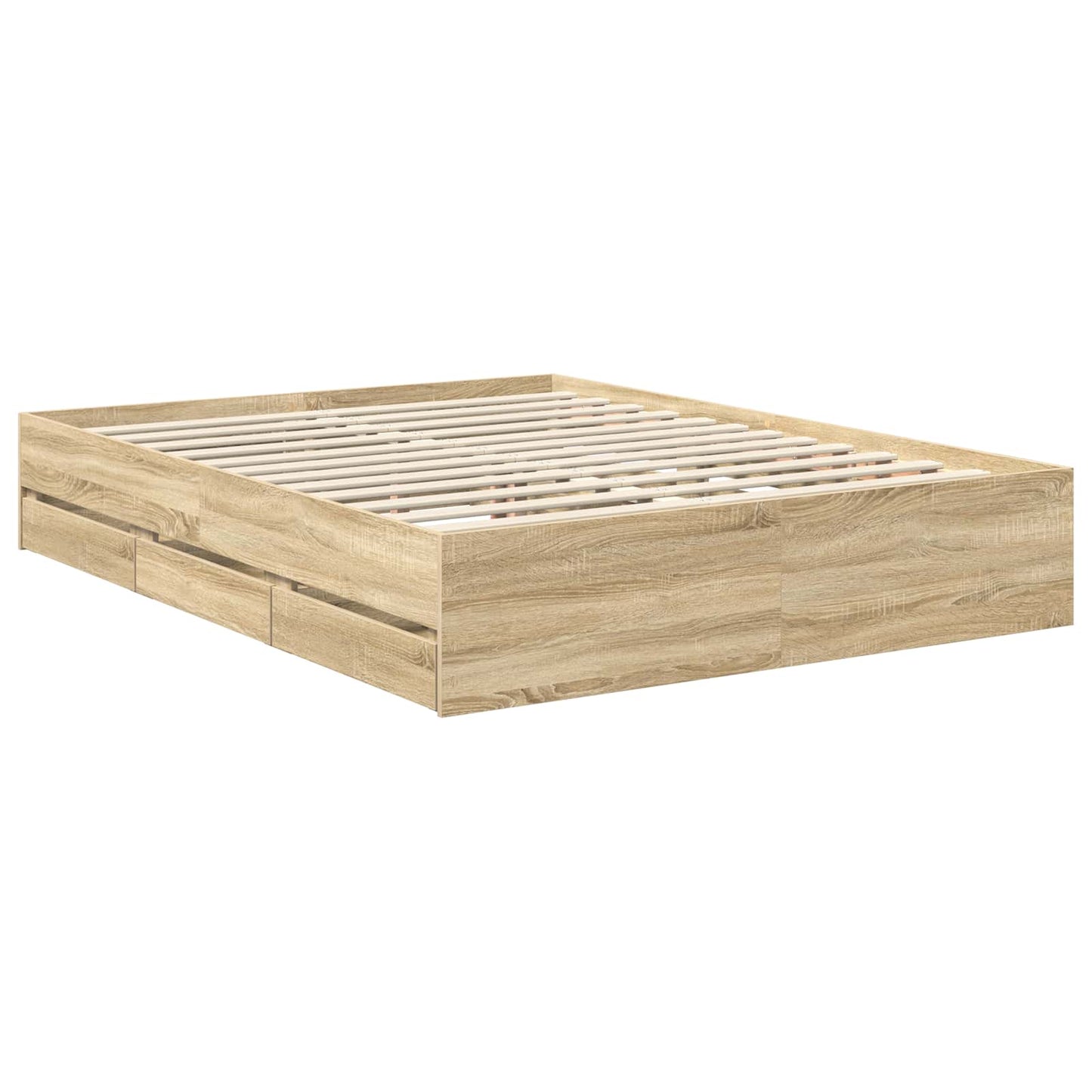vidaXL Σκελετός Κρεβατιού Δρύς Sonoma 150 x 200 cm Μηχανήματος Ξύλο