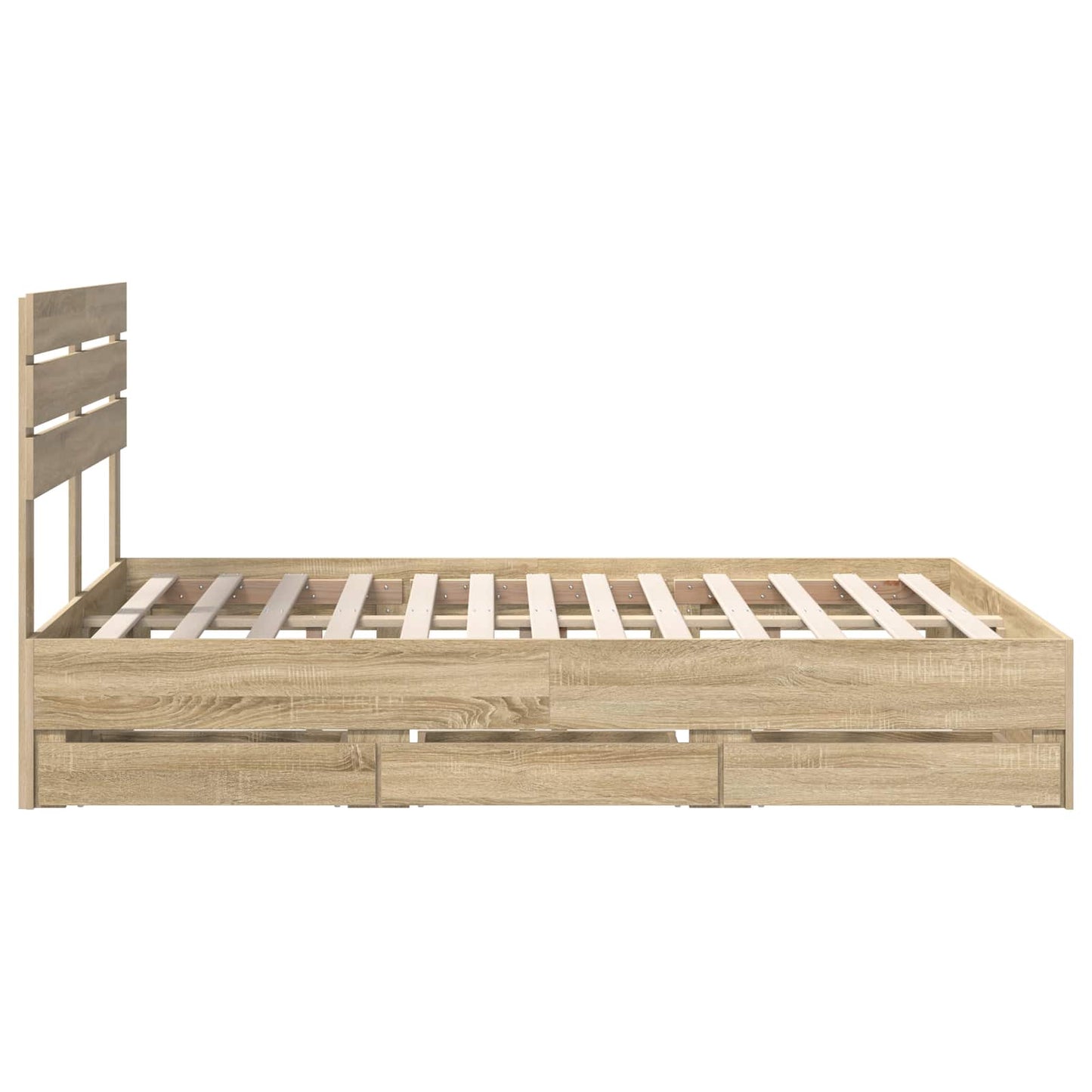 vidaXL Σκελετός Κρεβατιού Δρύς Sonoma 150 x 200 cm Μηχανήματος Ξύλο