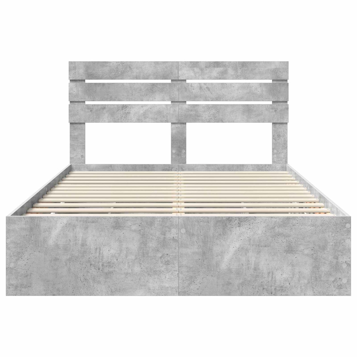 vidaXL Σκελετός Κρεβατιού Σκυρόδεμα Γκρι 150 x 200 cm Μηχανήματος Ξύλο