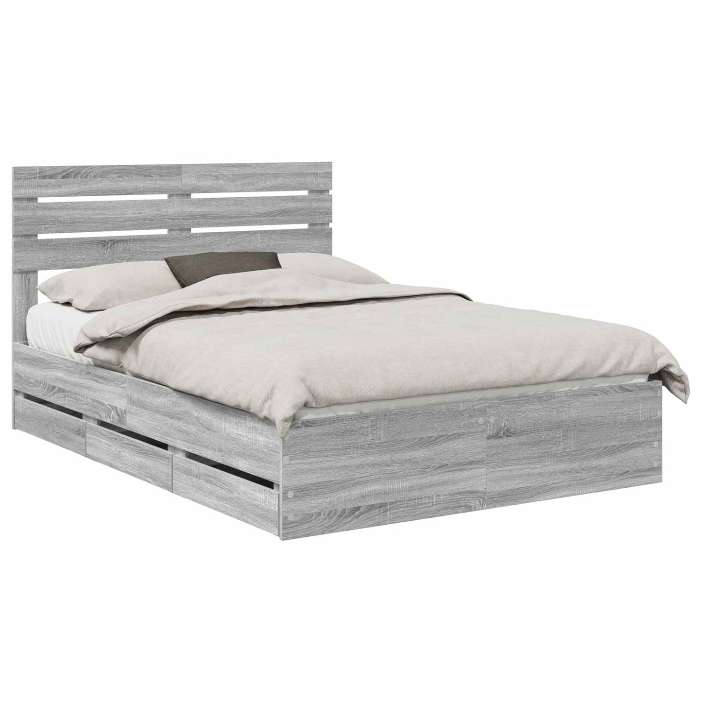 vidaXL Σκελετός Κρεβατιού Γκρίζο Σονομα 150 x 200 cm Μηχανήματος Ξύλο