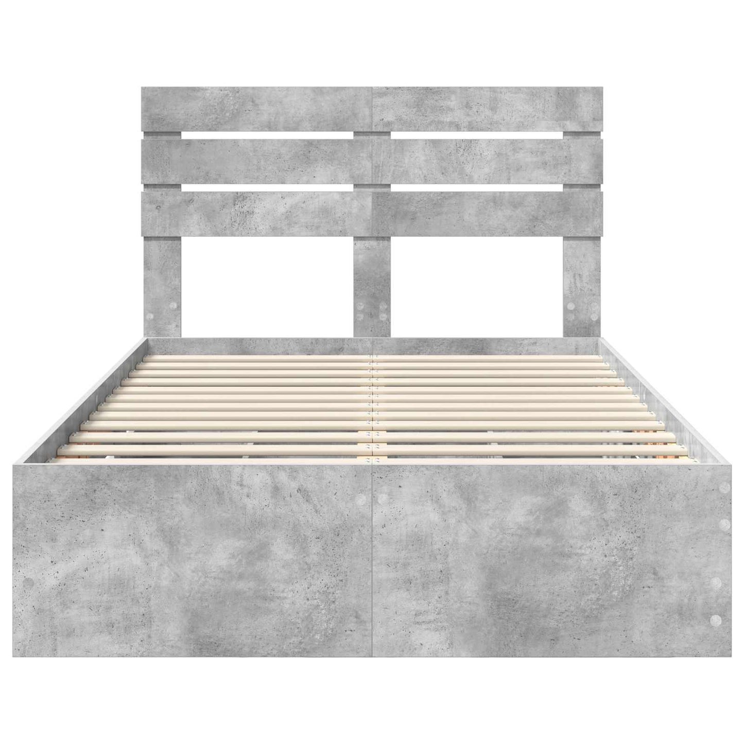 vidaXL Σκελετός Κρεβατιού Σκυρόδεμα Γκρι 135 x 190 cm Μηχανήματος Ξύλο