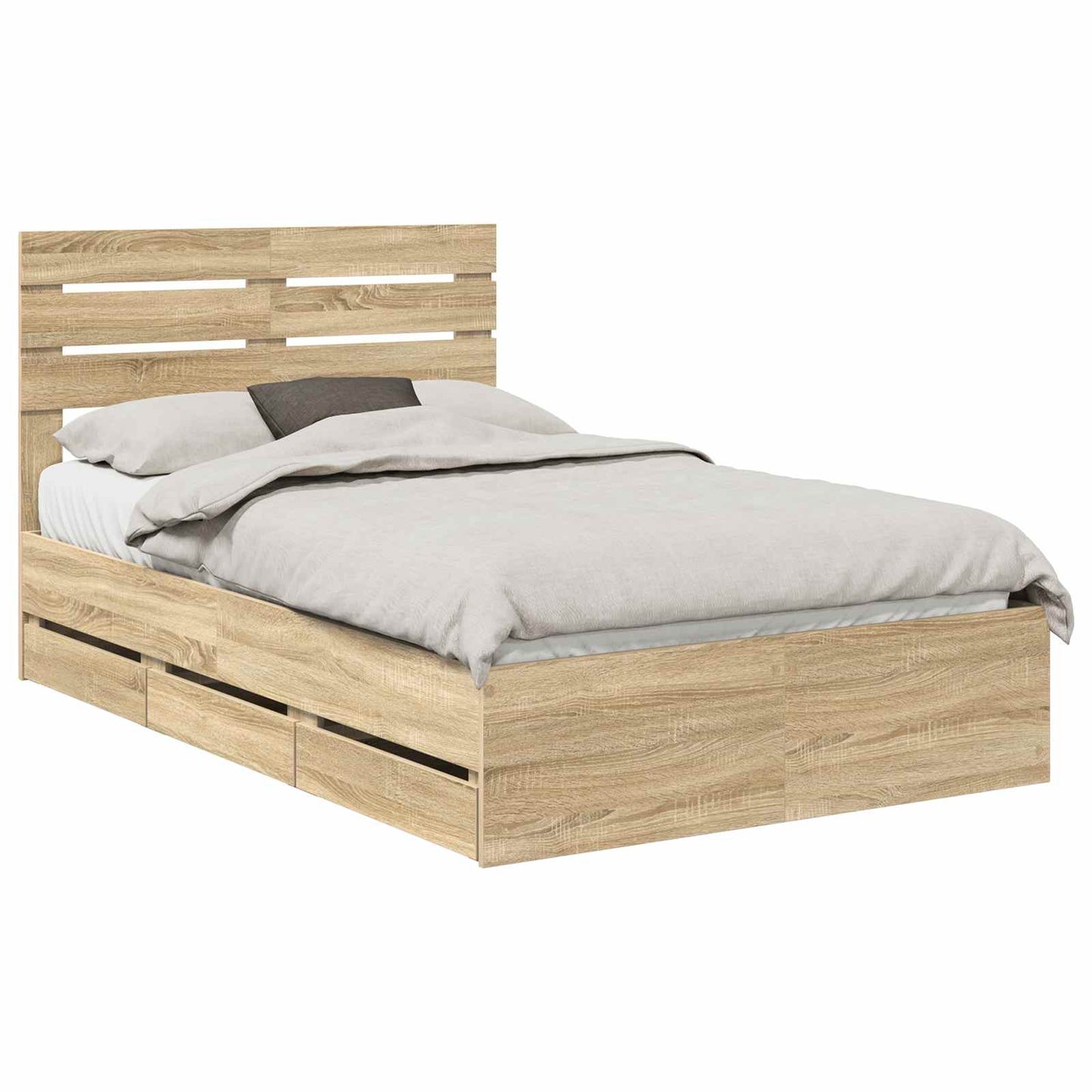 vidaXL Σκελετός Κρεβατιού Δρύς Sonoma 120 x 200 cm Μηχανήματος Ξύλο