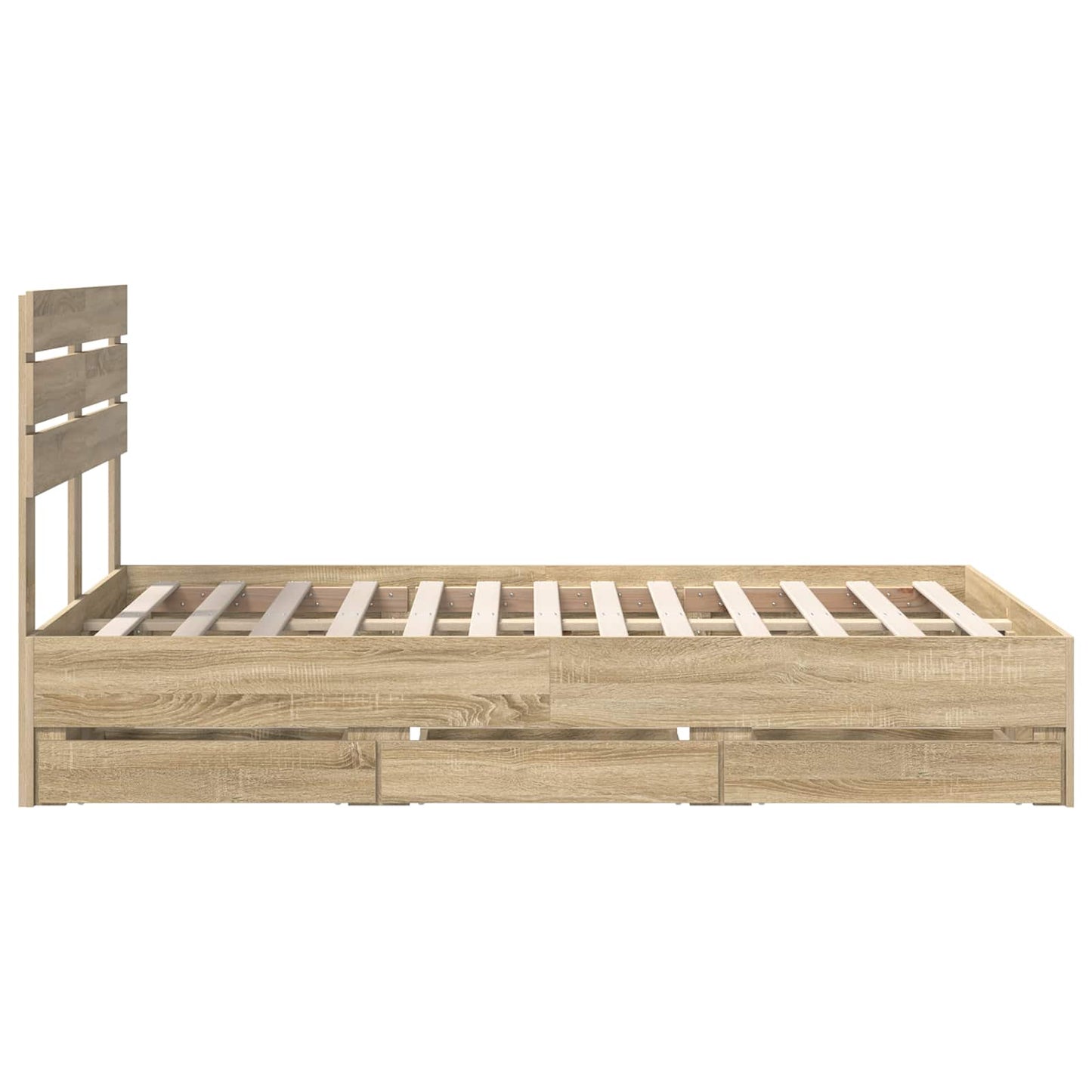 vidaXL Σκελετός Κρεβατιού Δρύς Sonoma 120 x 200 cm Μηχανήματος Ξύλο