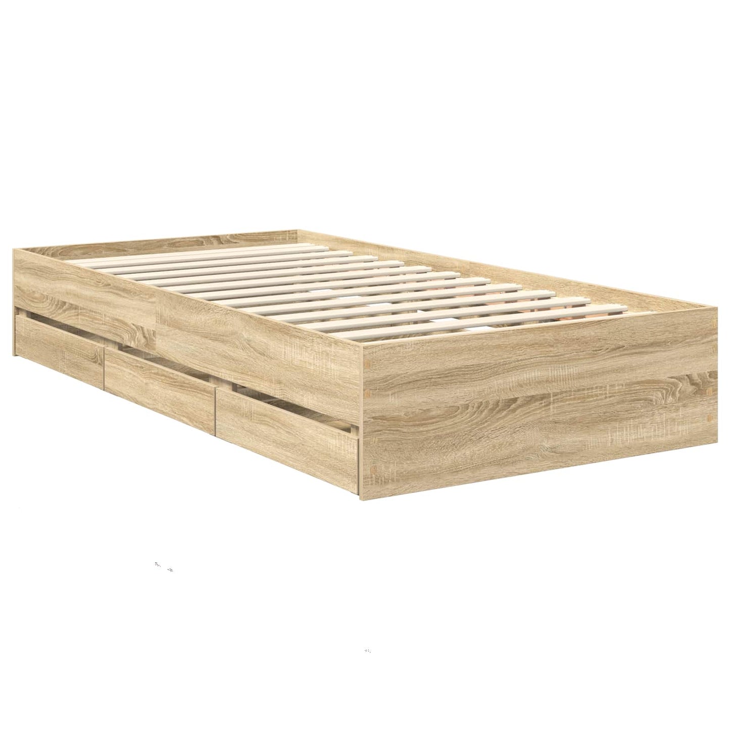 vidaXL Σκελετός Κρεβατιού Δρύς Sonoma 100 x 200 cm Μηχανήματος Ξύλο