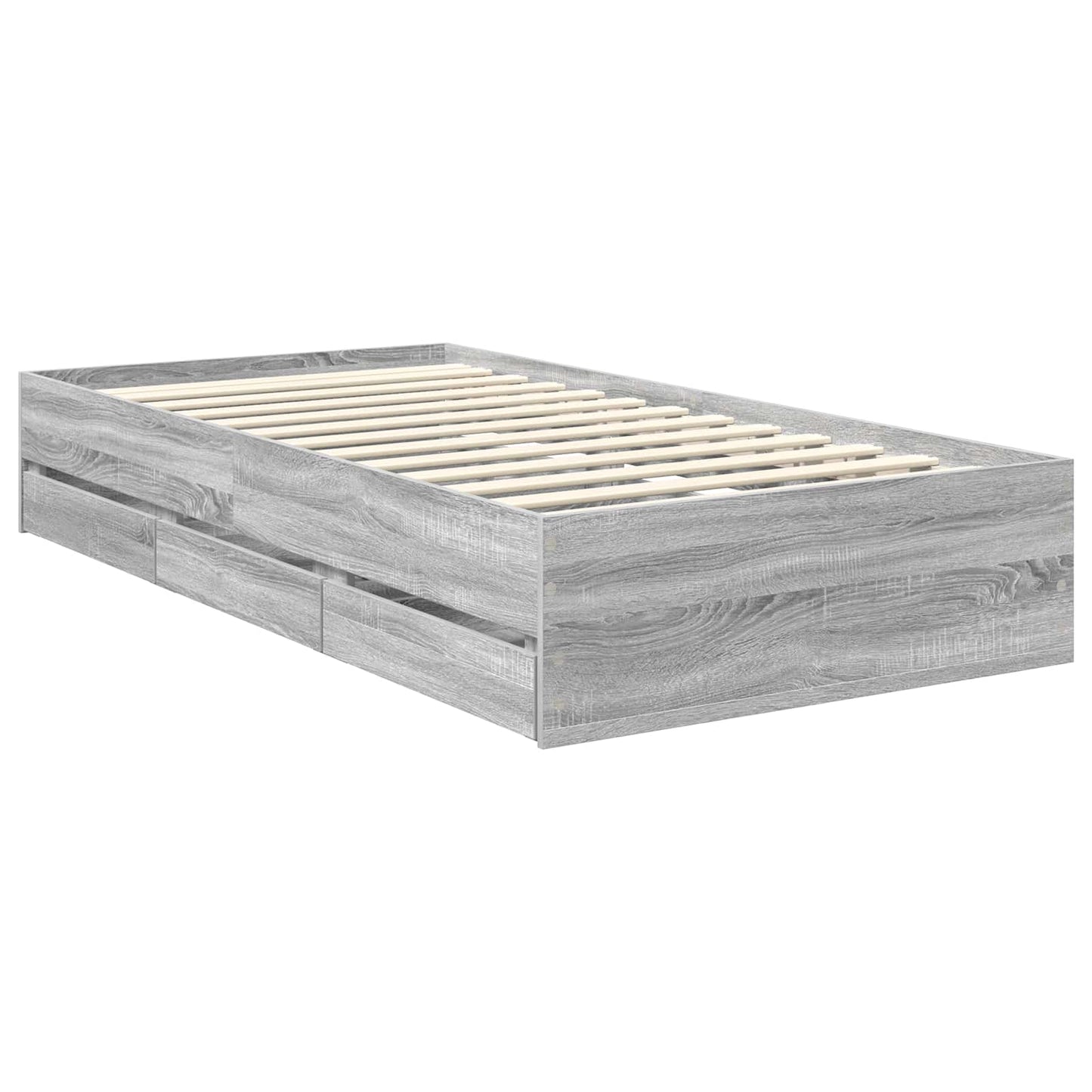 vidaXL Σκελετός Κρεβατιού Γκρίζο Σονομα 90 x 190 cm Μηχανήματος Ξύλο