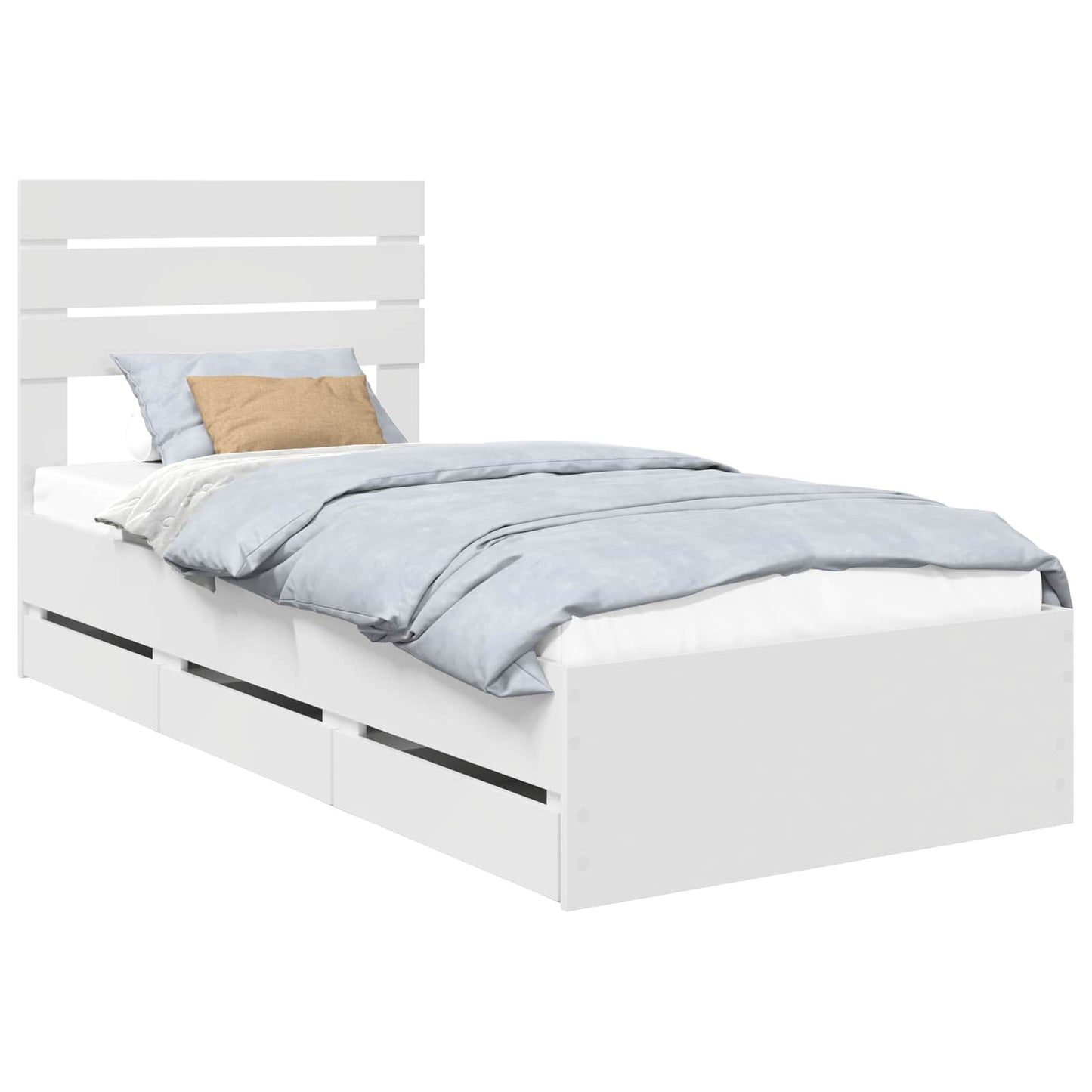 vidaXL Σκελετός Κρεβατιού Λευκό 90 x 190 cm Μηχανήματος Ξύλο