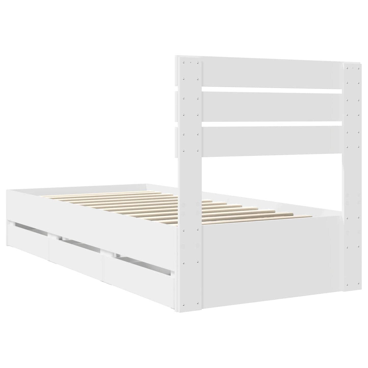 vidaXL Σκελετός Κρεβατιού Λευκό 75 x 190 cm Μηχανήματος Ξύλο