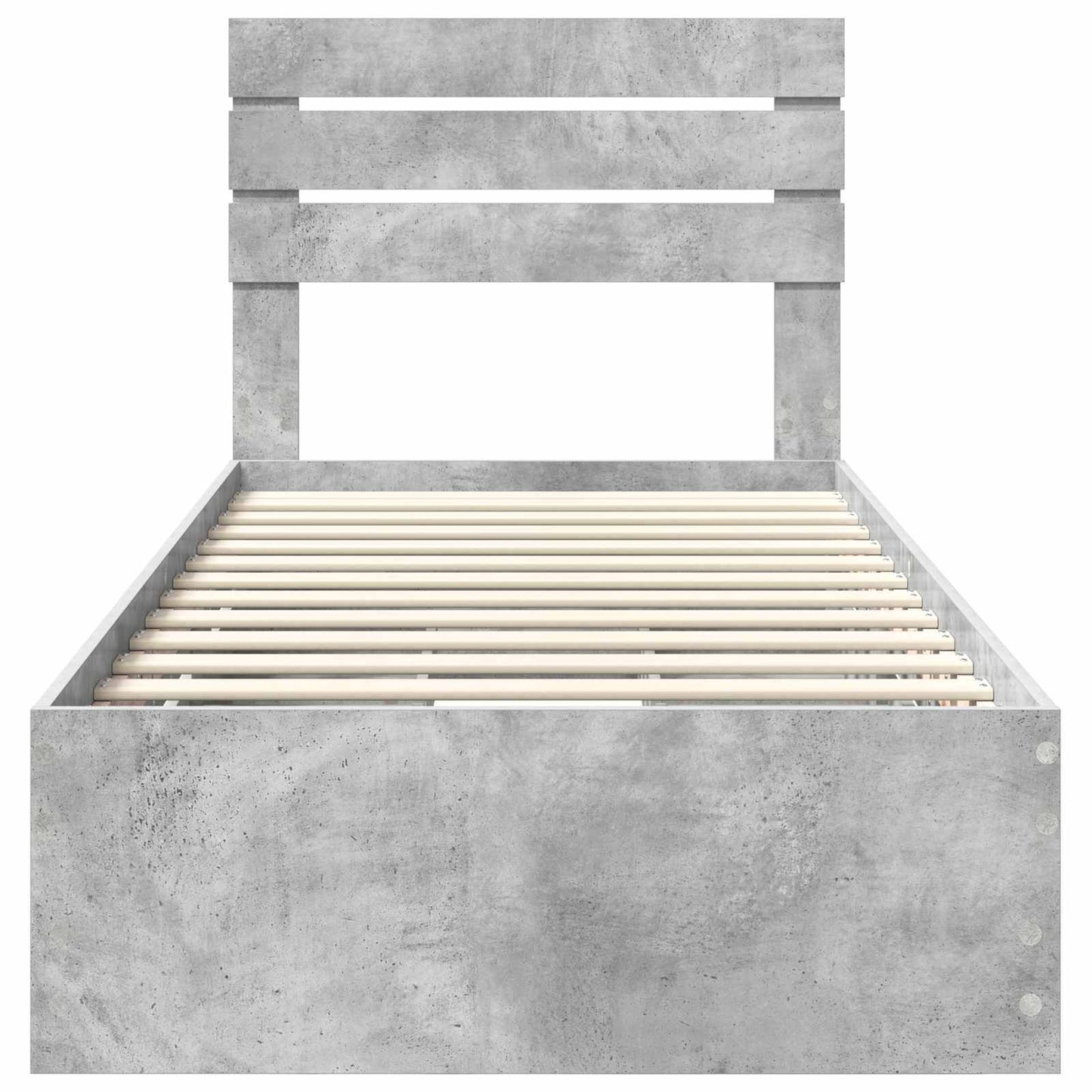 vidaXL Σκελετός Κρεβατιού Σκυρόδεμα Γκρι 75 x 190 cm Μηχανήματος Ξύλο