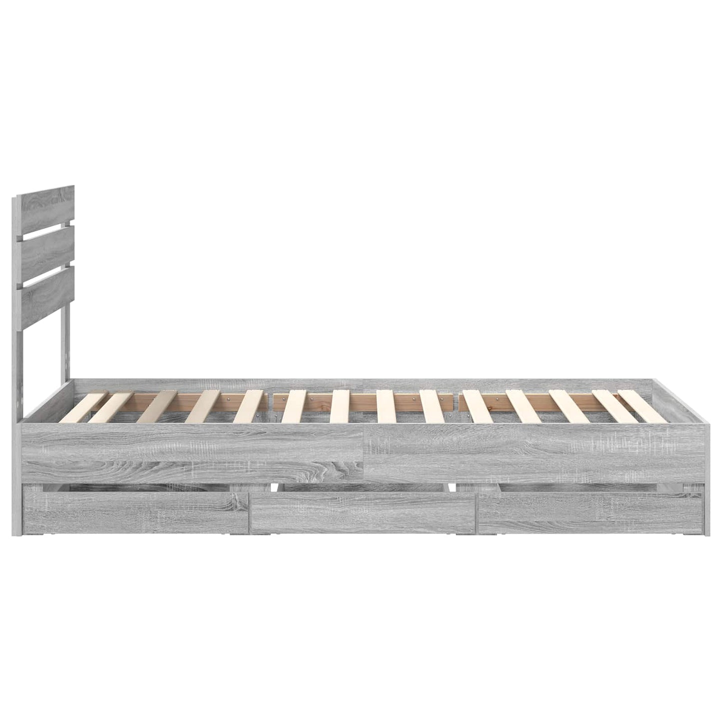 vidaXL Σκελετός Κρεβατιού Γκρίζο Σονομα 75 x 190 cm Μηχανήματος Ξύλο
