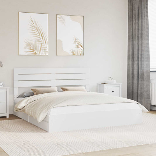 vidaXL Κρεβάτι Αποθήκης Λευκό 180 x 200 cm Επεξεργασμένο ξύλο