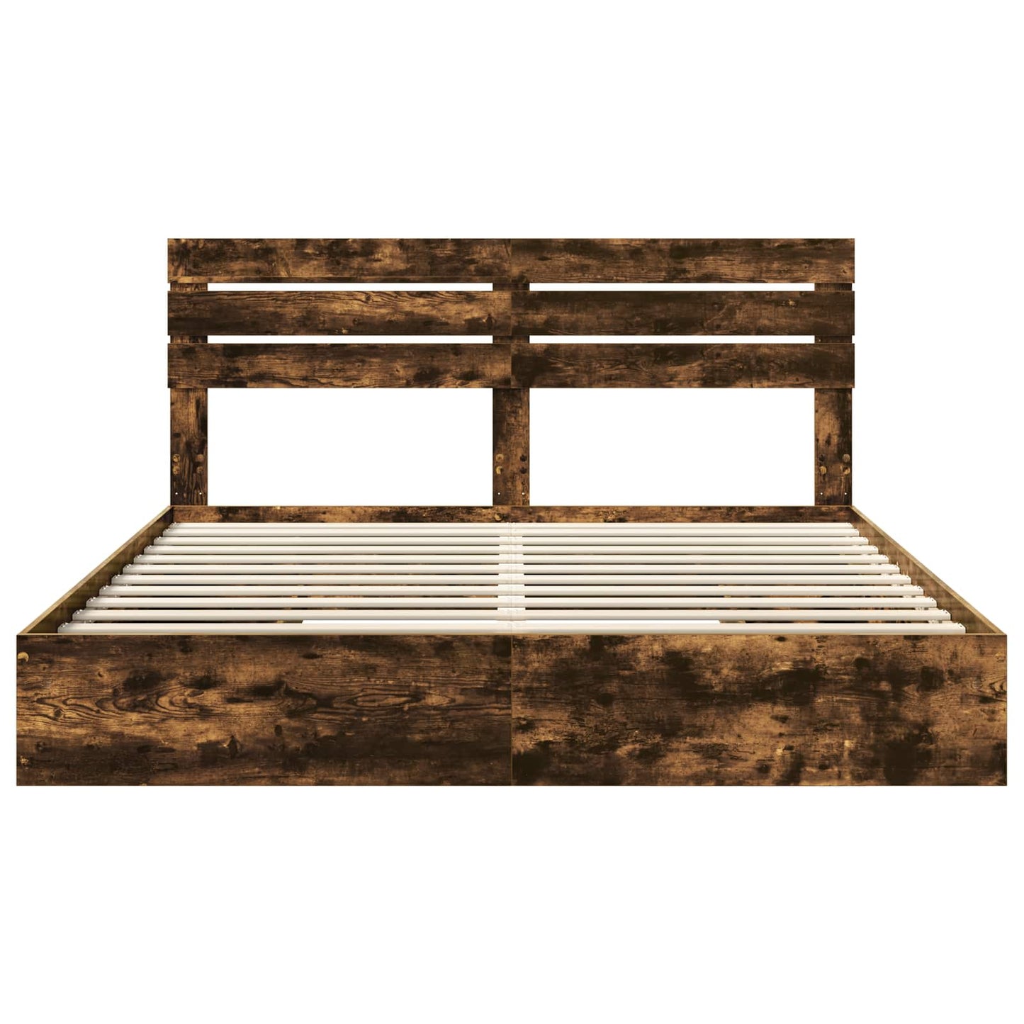 vidaXL Κρεβάτι Αποθήκης Καπνιστό Δρύς 180 x 200 cm Επεξεργασμένο ξύλο