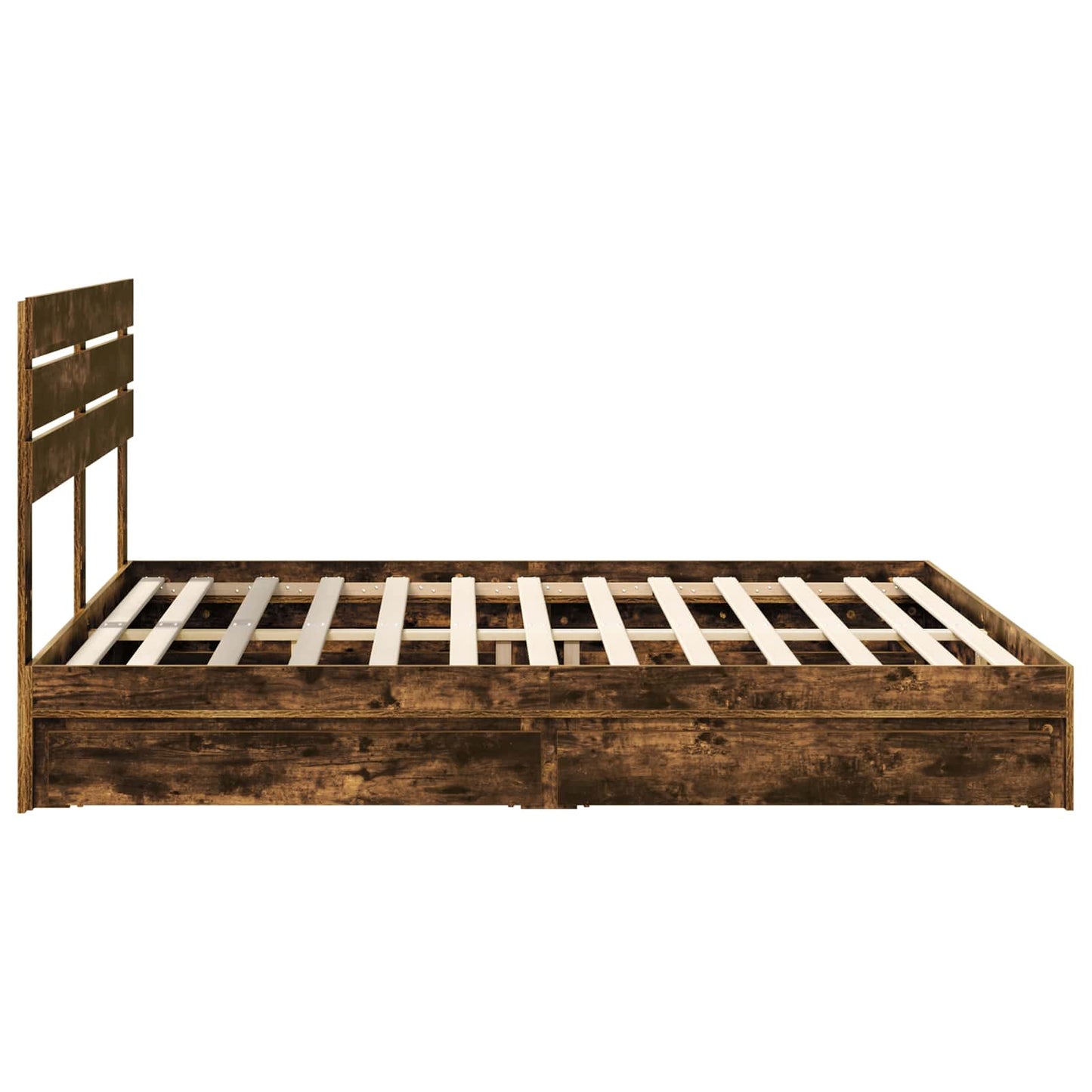 vidaXL Κρεβάτι Αποθήκης Καπνιστό Δρύς 180 x 200 cm Επεξεργασμένο ξύλο