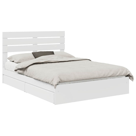 vidaXL Κρεβάτι Αποθήκης Λευκό 160 x 200 cm Επεξεργασμένο ξύλο
