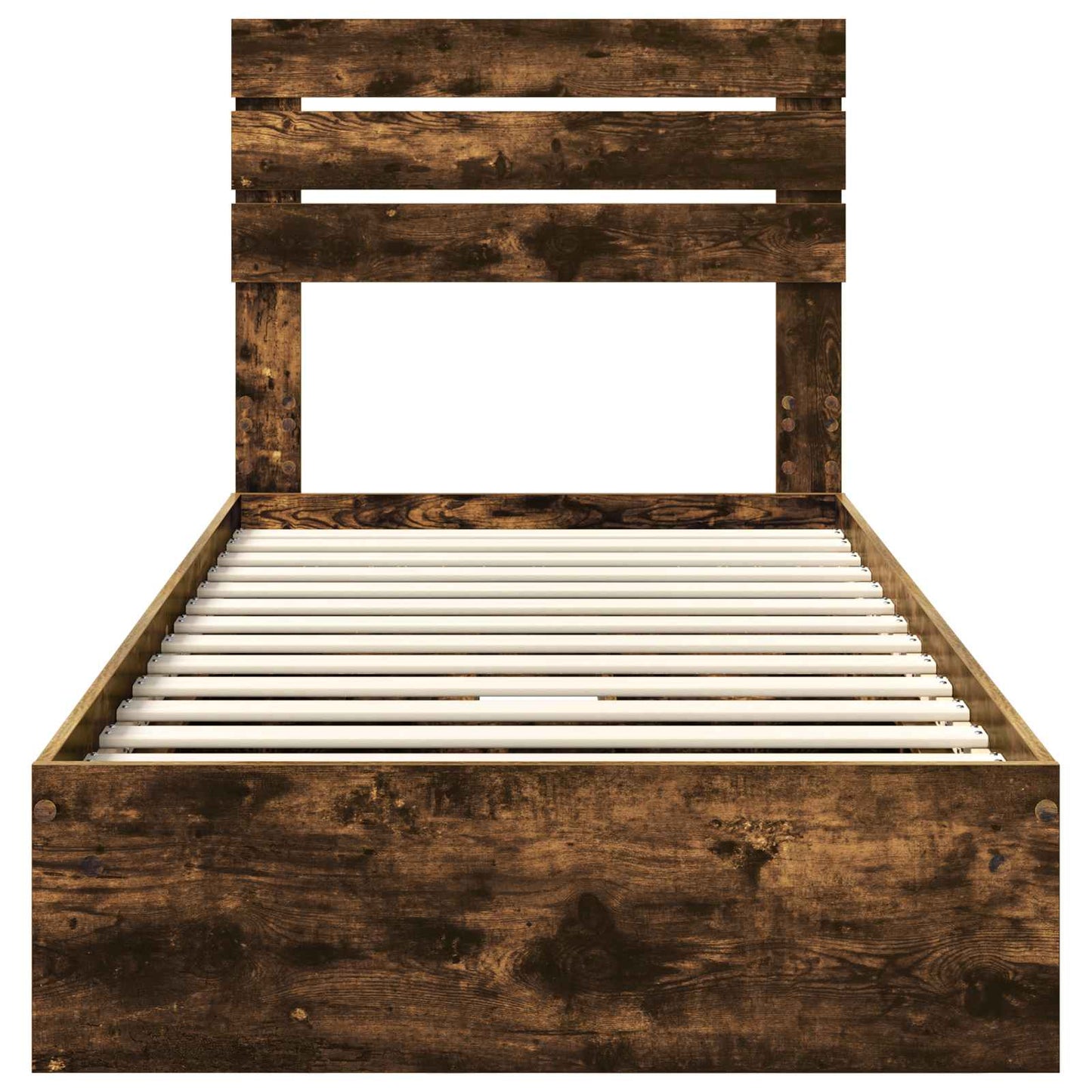 vidaXL Κρεβάτι Αποθήκης Καπνιστό Δρύς 90 x 200 cm Επεξεργασμένο ξύλο