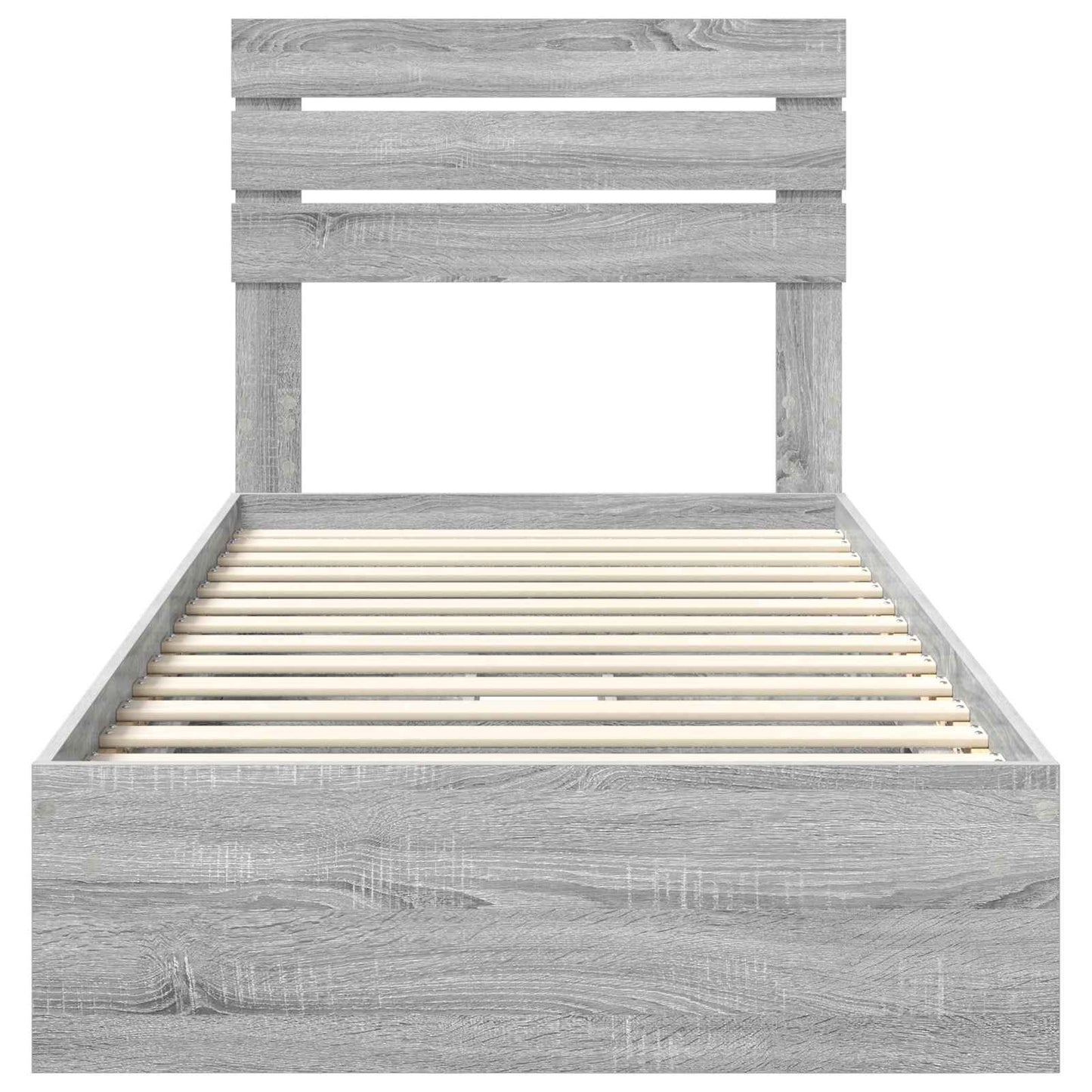 vidaXL Κρεβάτι Αποθήκης Γκρίζο Σονομα 90 x 200 cm Επεξεργασμένο ξύλο