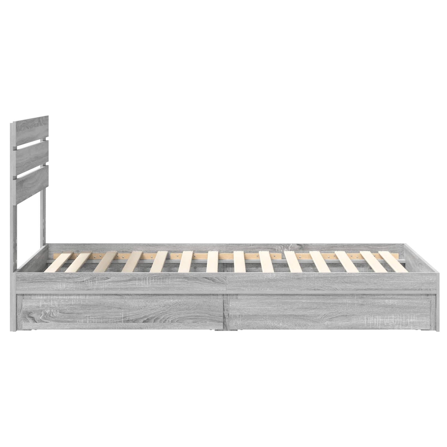 vidaXL Κρεβάτι Αποθήκης Γκρίζο Σονομα 90 x 200 cm Επεξεργασμένο ξύλο