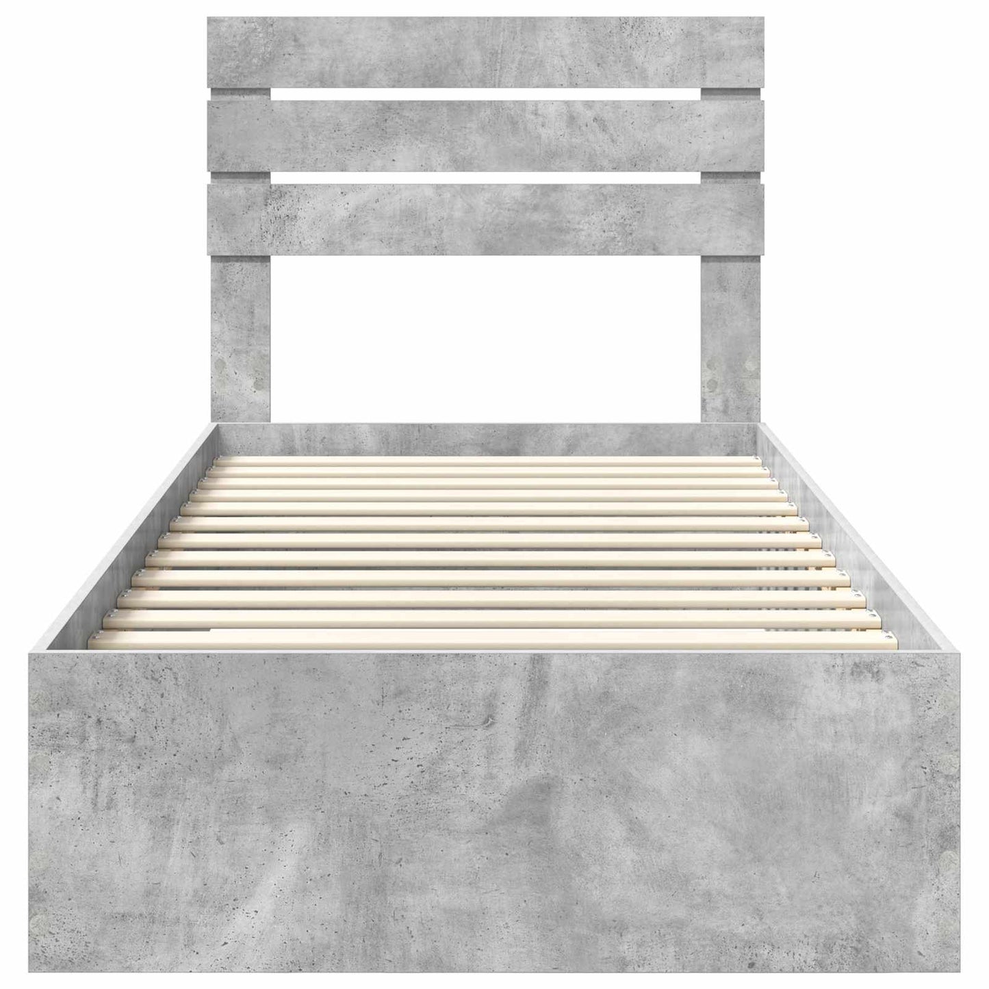 vidaXL Σκελετός Κρεβατιού Γκρι Σκυρόδεμα και Ασημί 75 x 190 cm