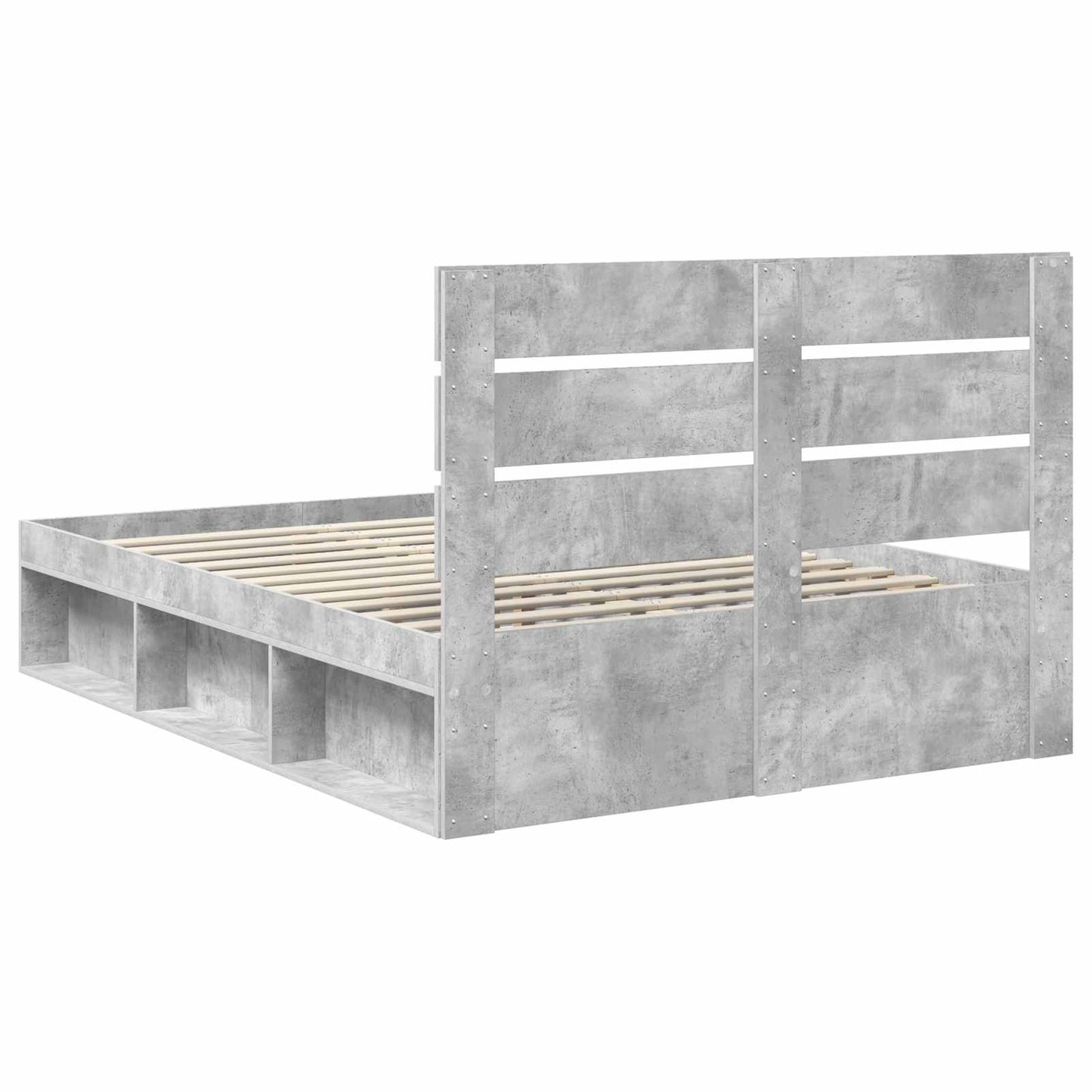 vidaXL Σκελετός Κρεβατιού Σκυρόδεμα 140 x 200 cm Στερεά ξυλεία πεύκου