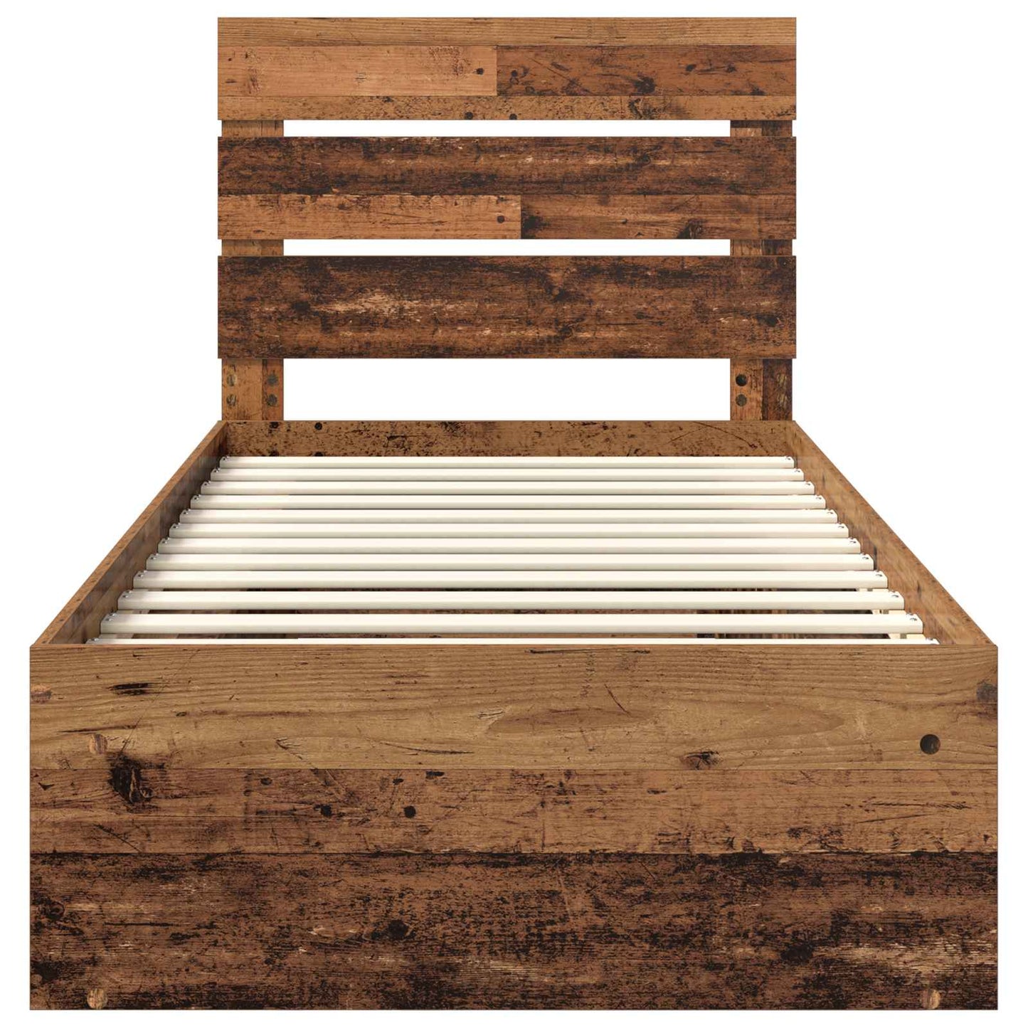 vidaXL Σκελετός Κρεβατιού Παλιό ξύλο 90 x 200 cm Στερεά ξυλεία πεύκου