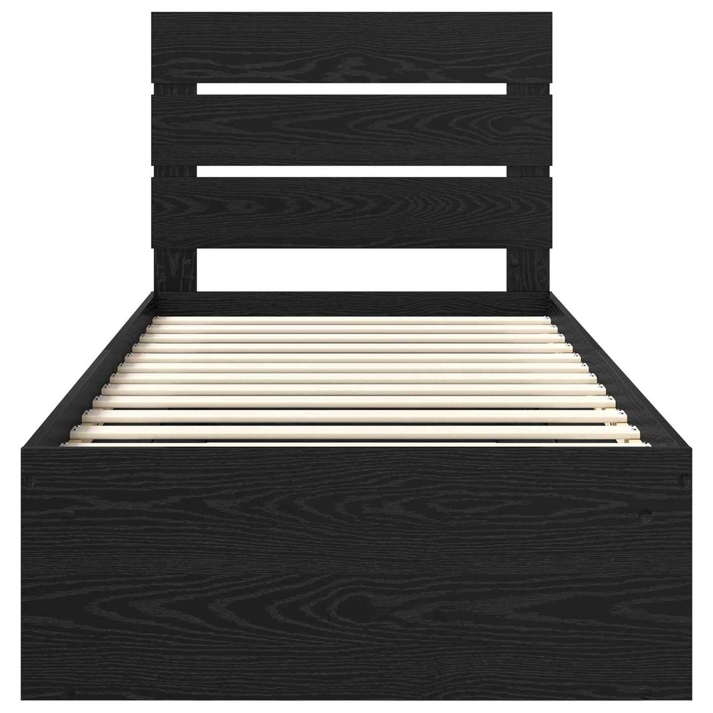 vidaXL Σκελετός Κρεβατιού Μαύρο 90 x 190 cm Στερεά ξυλεία πεύκου